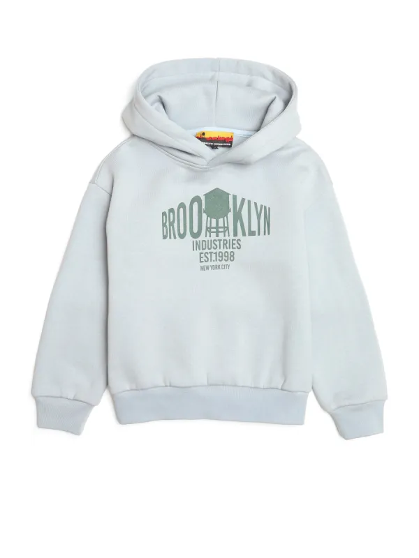 Boy's Water Tower Hoodie in Blue Fog sold by Brooklyn Industries