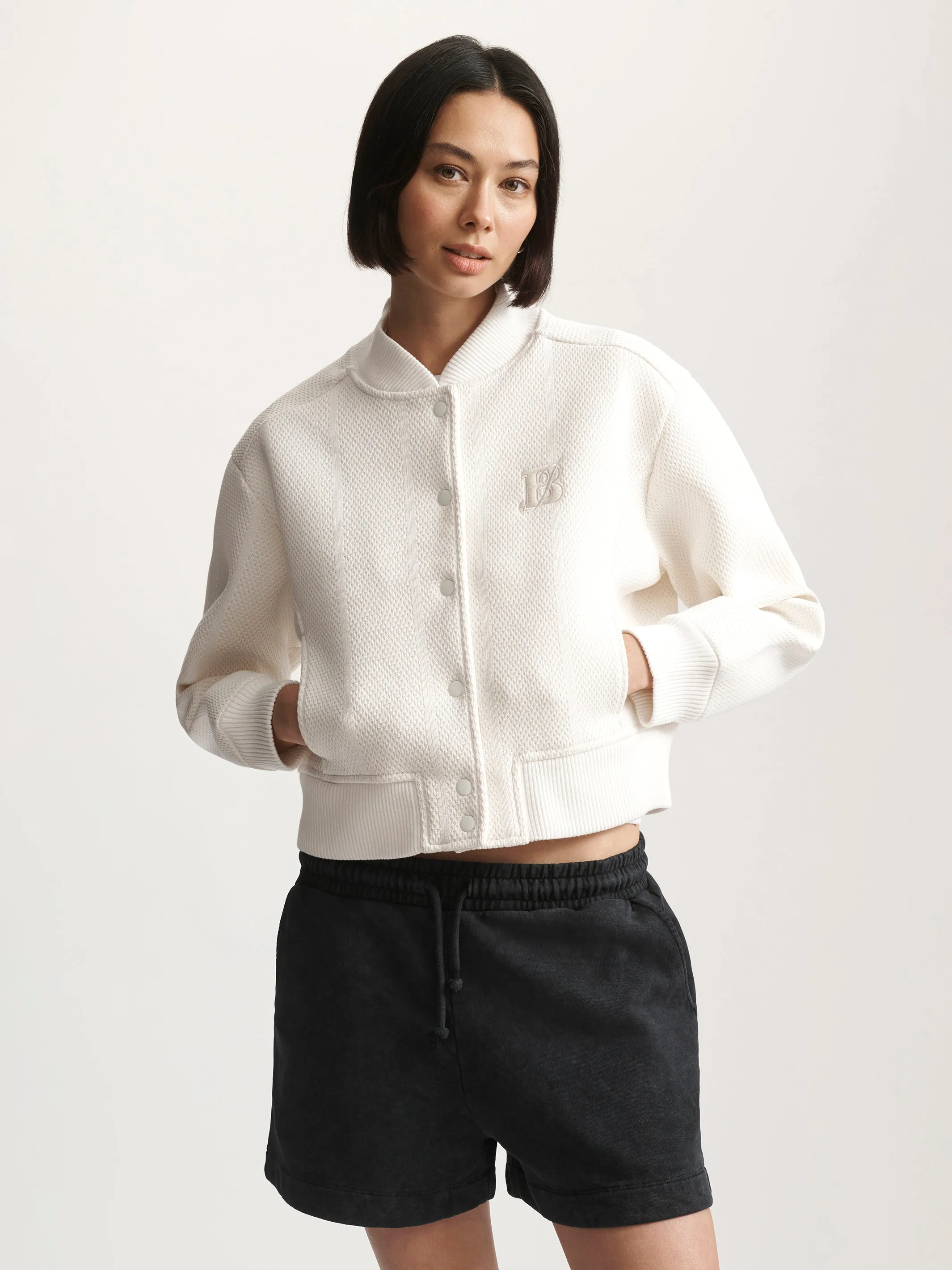 Women's Brooklyn Bomber Jacket In Antique White sold by Brooklyn Industries