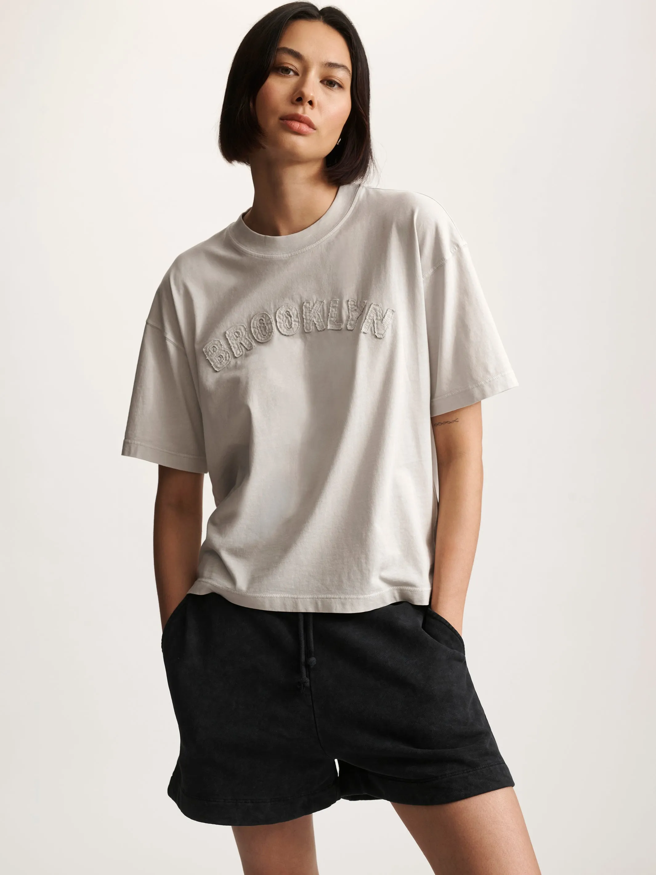 Women's Brooklyn Graphic T-Shirt In Oyster Mushroom sold by Brooklyn Industries