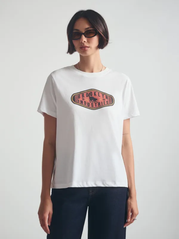 Women's Brooklyn Cat T-Shirt in White sold by Brooklyn Industries