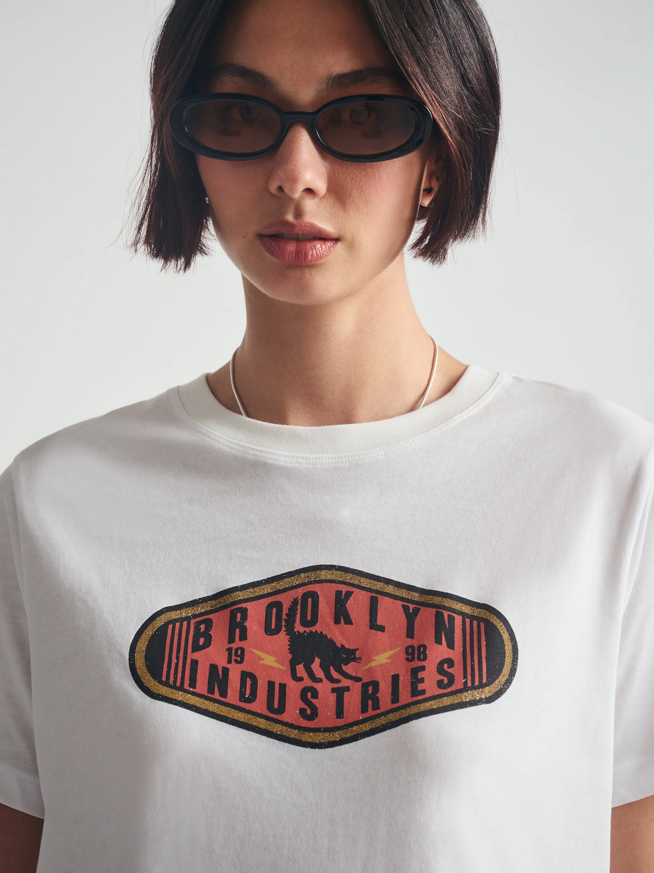 Women's Brooklyn Cat T-Shirt in White sold by Brooklyn Industries product image thumbnail 4