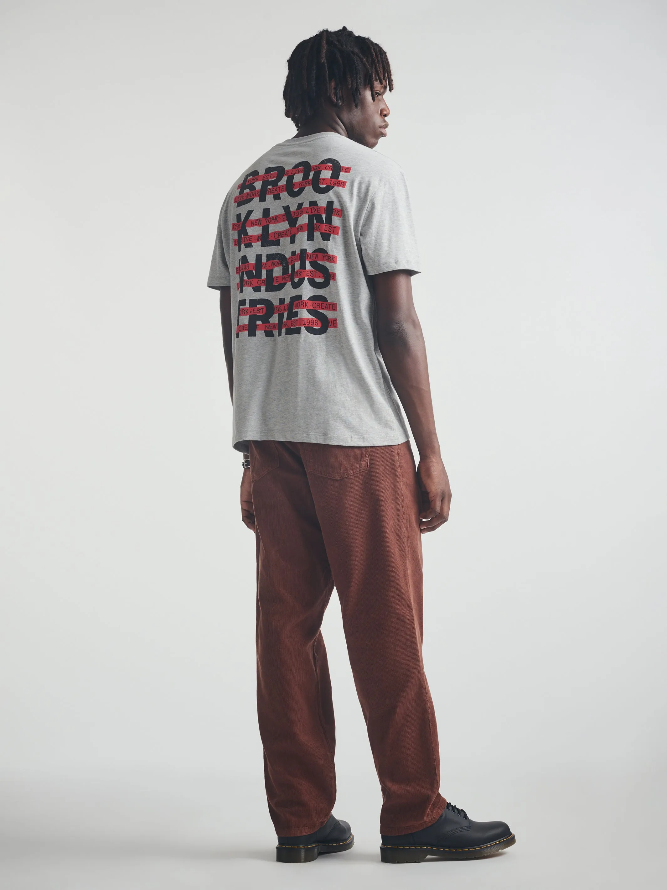 Men's Live Work Create T-Shirt in Mid Grey Melange sold by Brooklyn Industries product image thumbnail 3