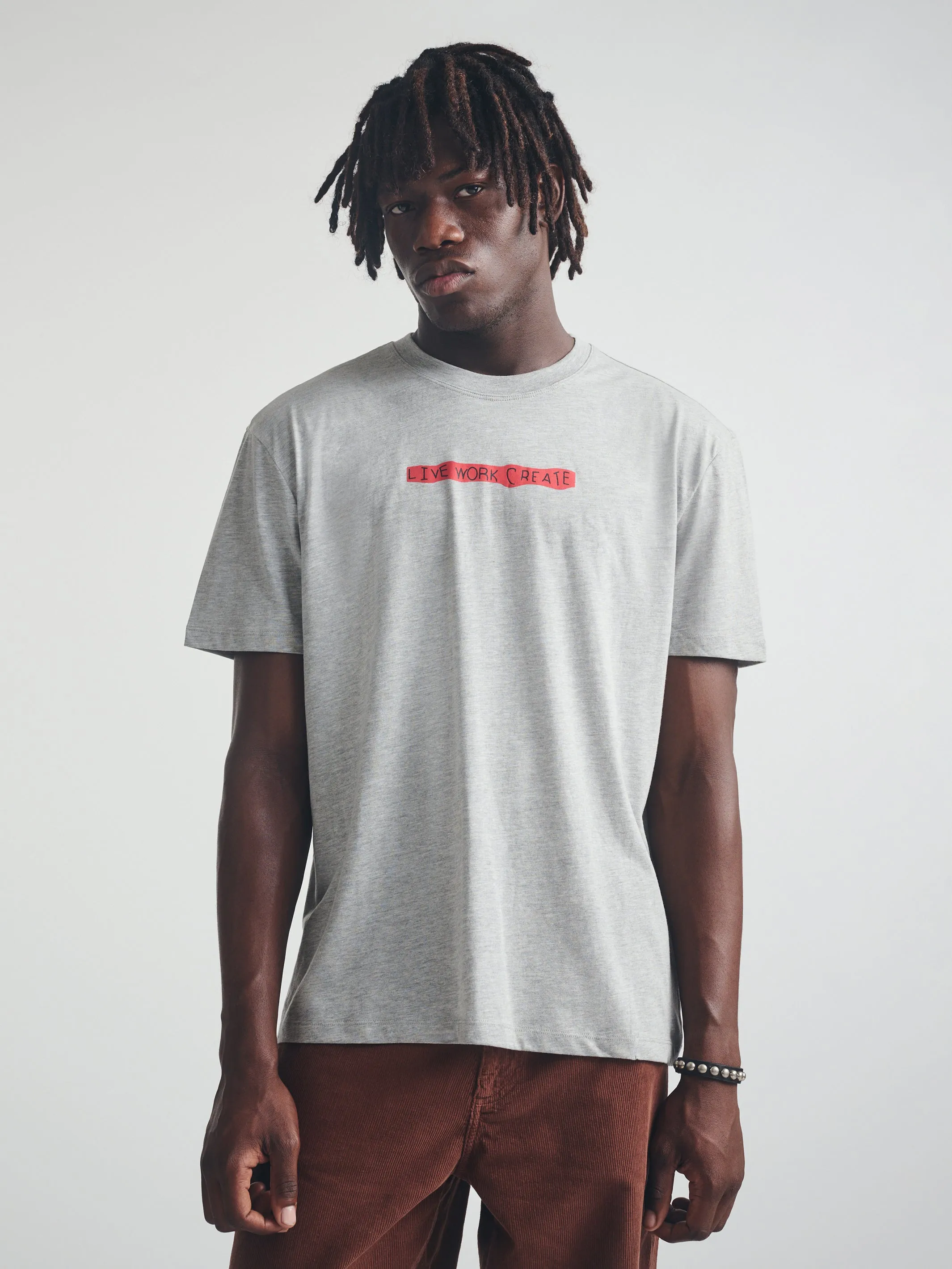 Men's Live Work Create T-Shirt in Mid Grey Melange sold by Brooklyn Industries product image thumbnail 4