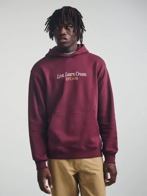 Men's Live Work Create Sweatshirt In Windsor Wine sold by Brooklyn Industries