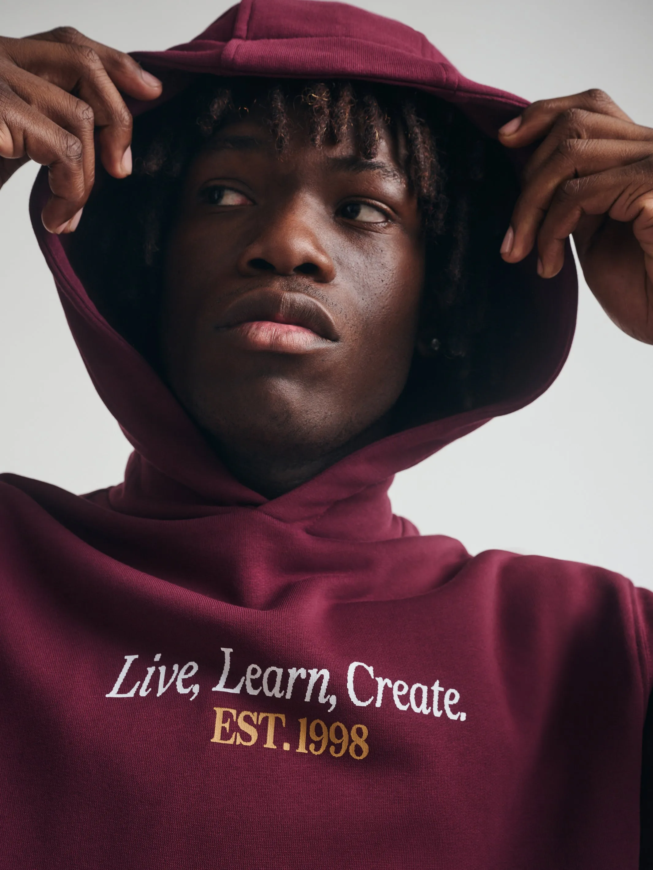 Men's Live Work Create Sweatshirt In Windsor Wine sold by Brooklyn Industries product image thumbnail 2