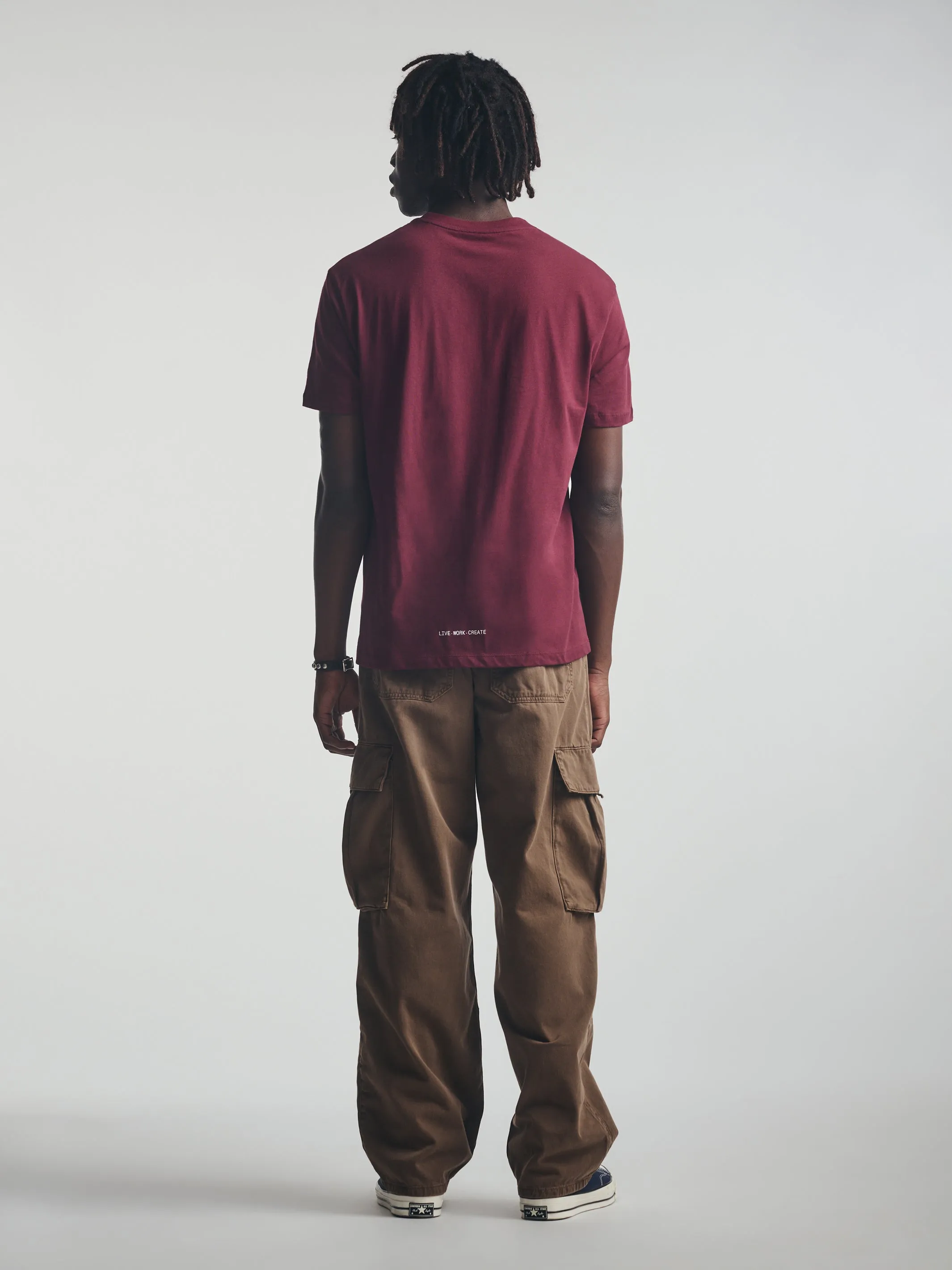 Men's Brooklyn Live Work Create T-Shirt in Windsor Wine sold by Brooklyn Industries product image thumbnail 3