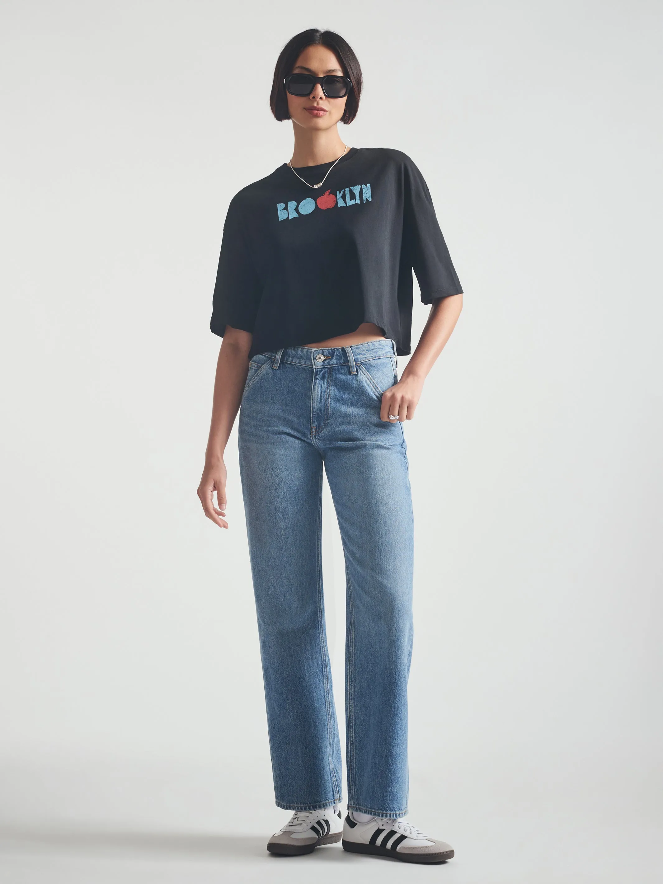 Women's Brooklyn Graphic Cropped T-Shirt in Black sold by Brooklyn Industries product image thumbnail 4