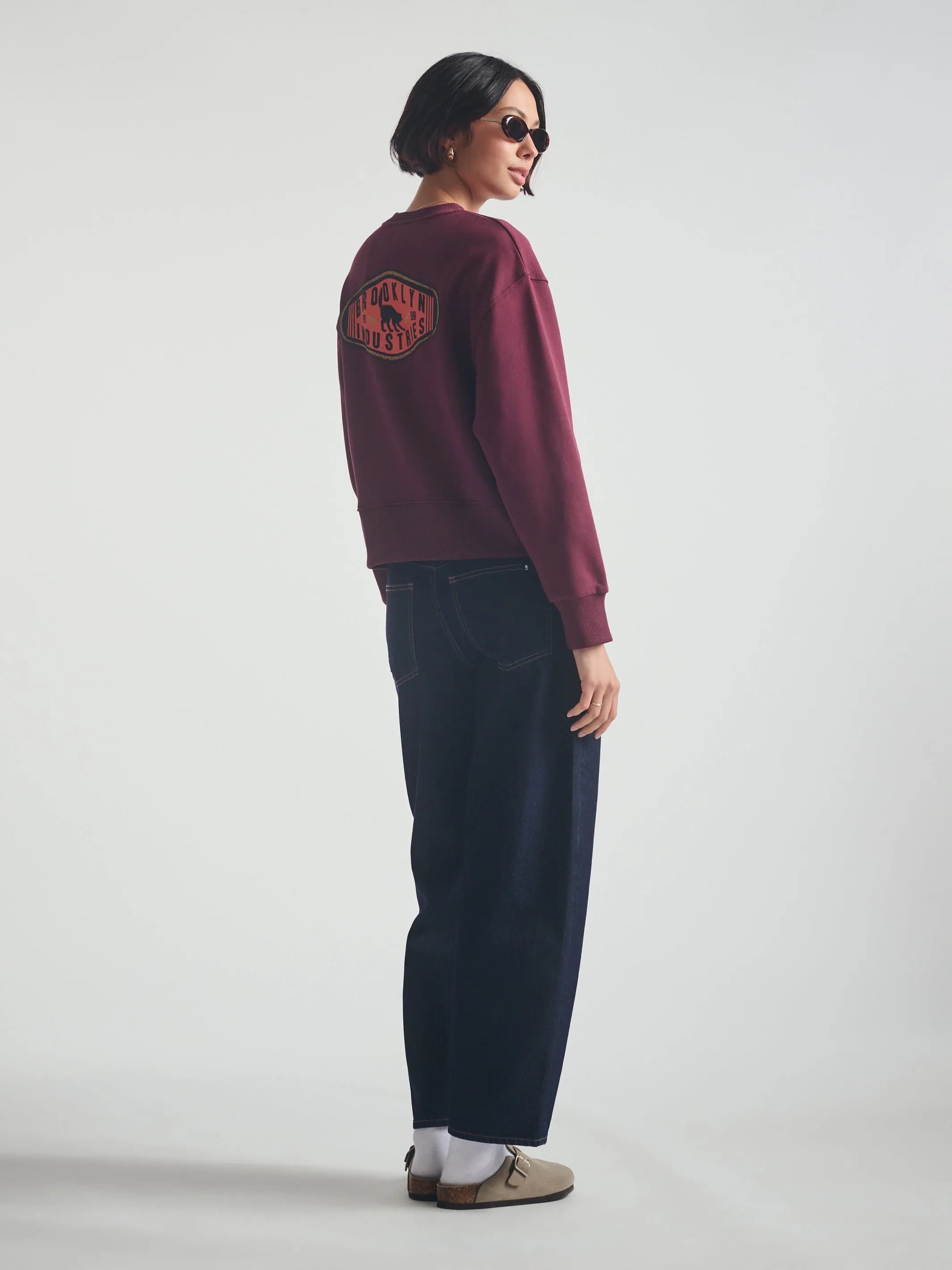Women's Brooklyn Cat Sweatshirt in Windsor Wine sold by Brooklyn Industries product image thumbnail 5