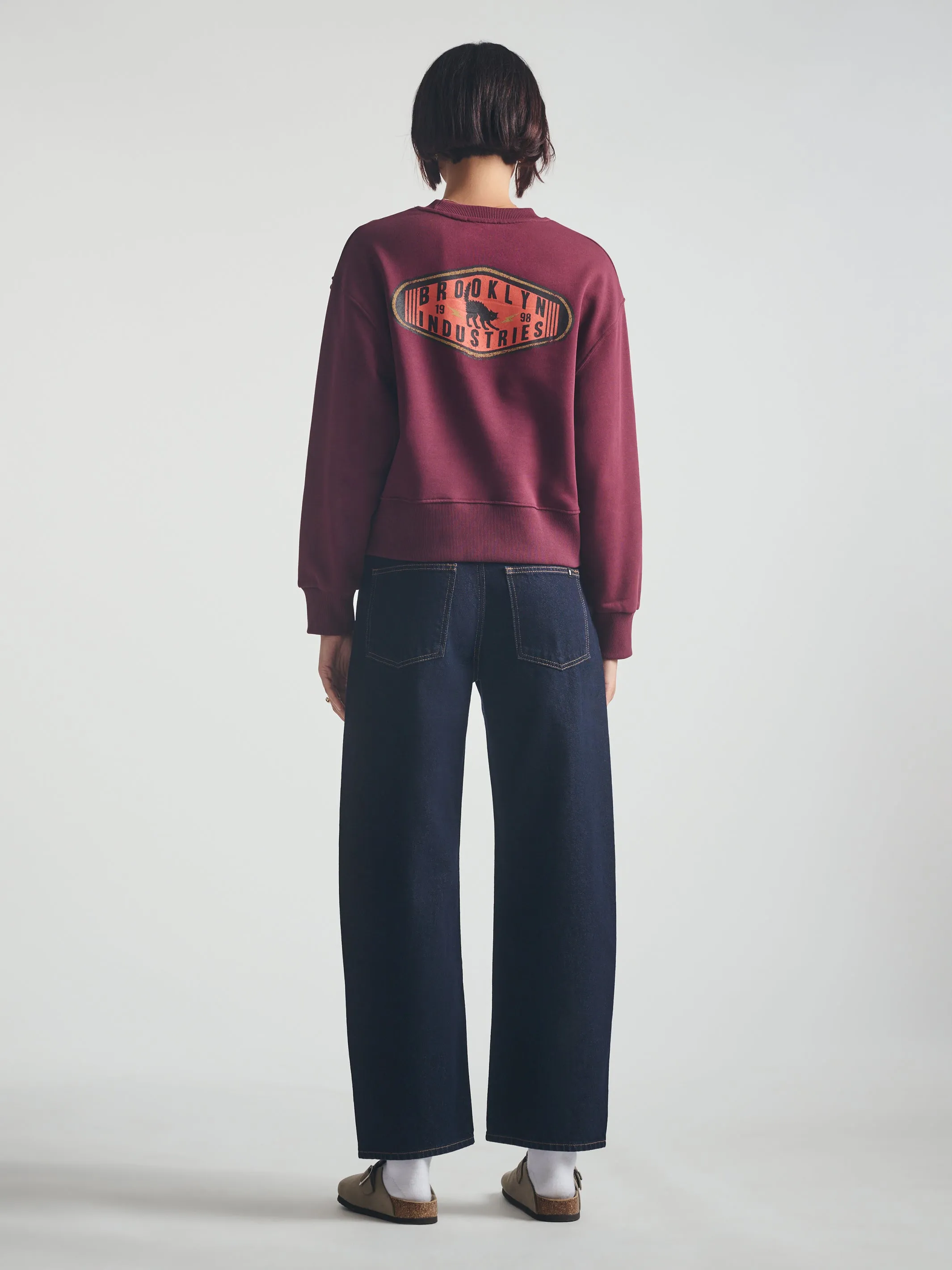 Women's Brooklyn Cat Sweatshirt in Windsor Wine sold by Brooklyn Industries product image thumbnail 3