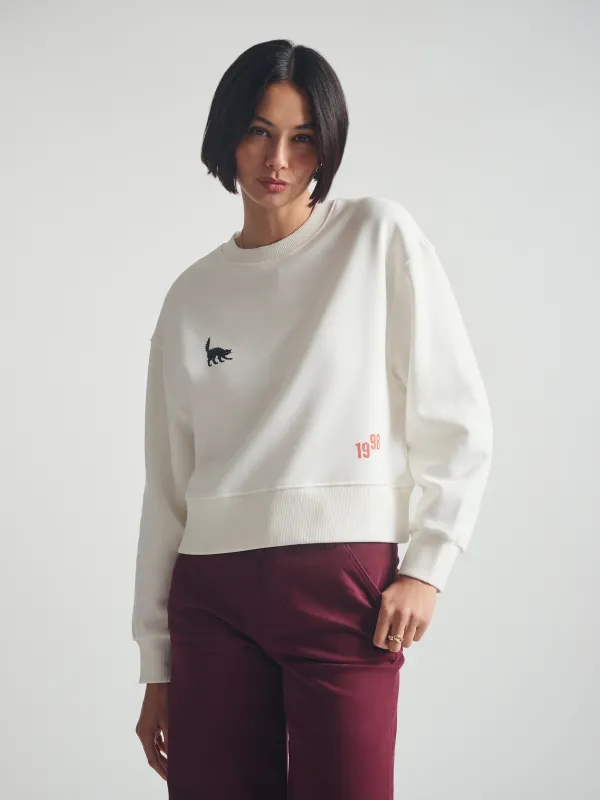 Women's Brooklyn Cat Sweatshirt in Antique White sold by Brooklyn Industries