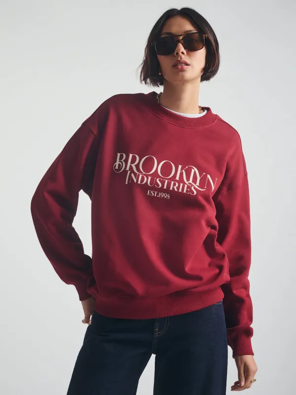Women's Brooklyn 1998 Sweatshirt in Biking Red sold by Brooklyn Industries