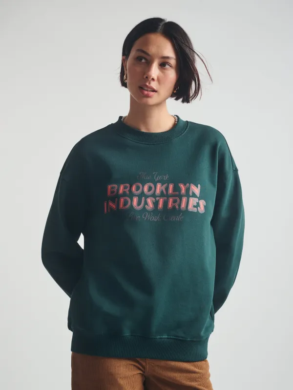 Women's Brooklyn Live Work Create Sweatshirt in Ponderosa Pine sold by Brooklyn Industries