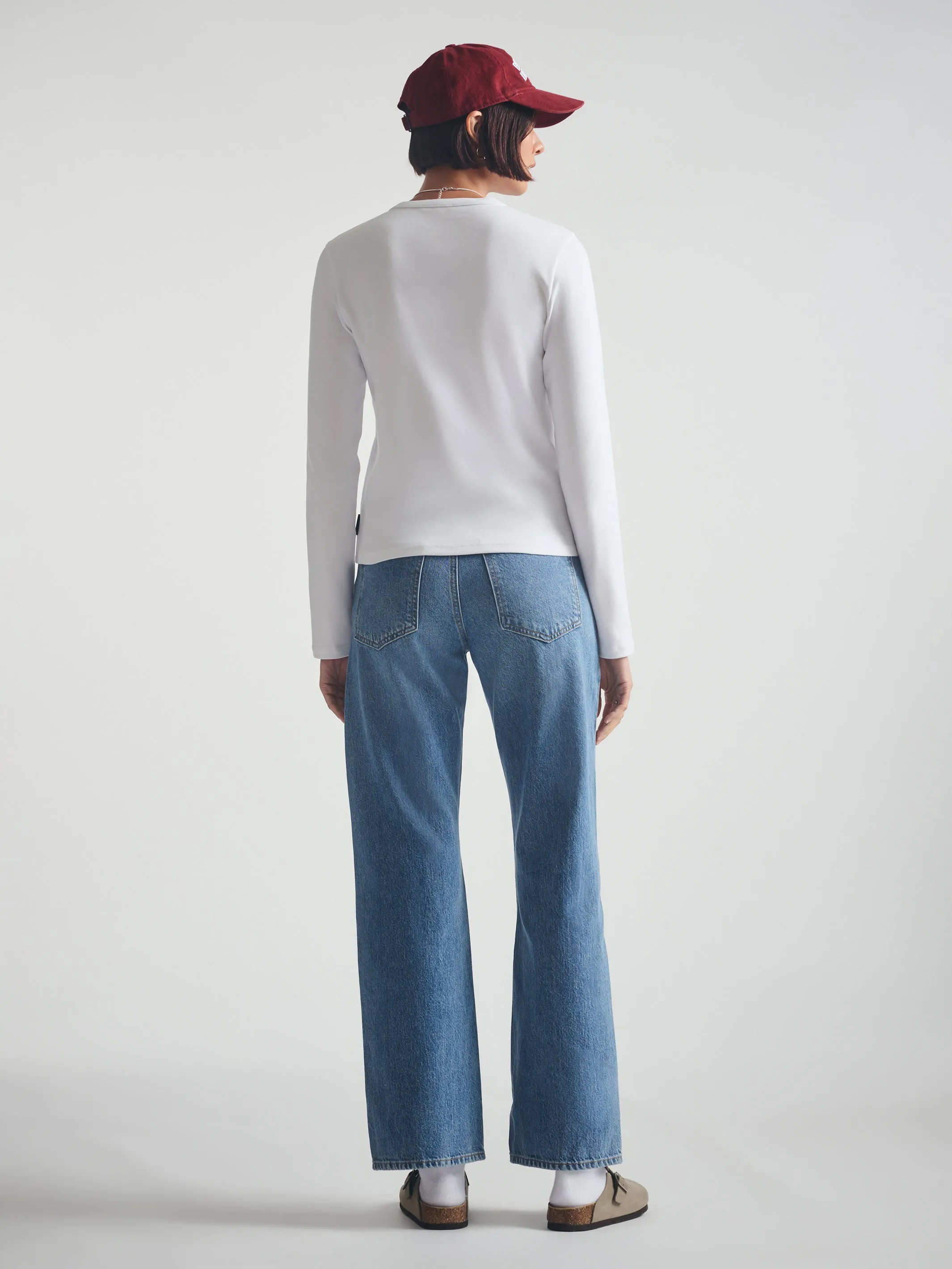Women's Cropped Henley T-Shirt in White sold by Brooklyn Industries product image thumbnail 4