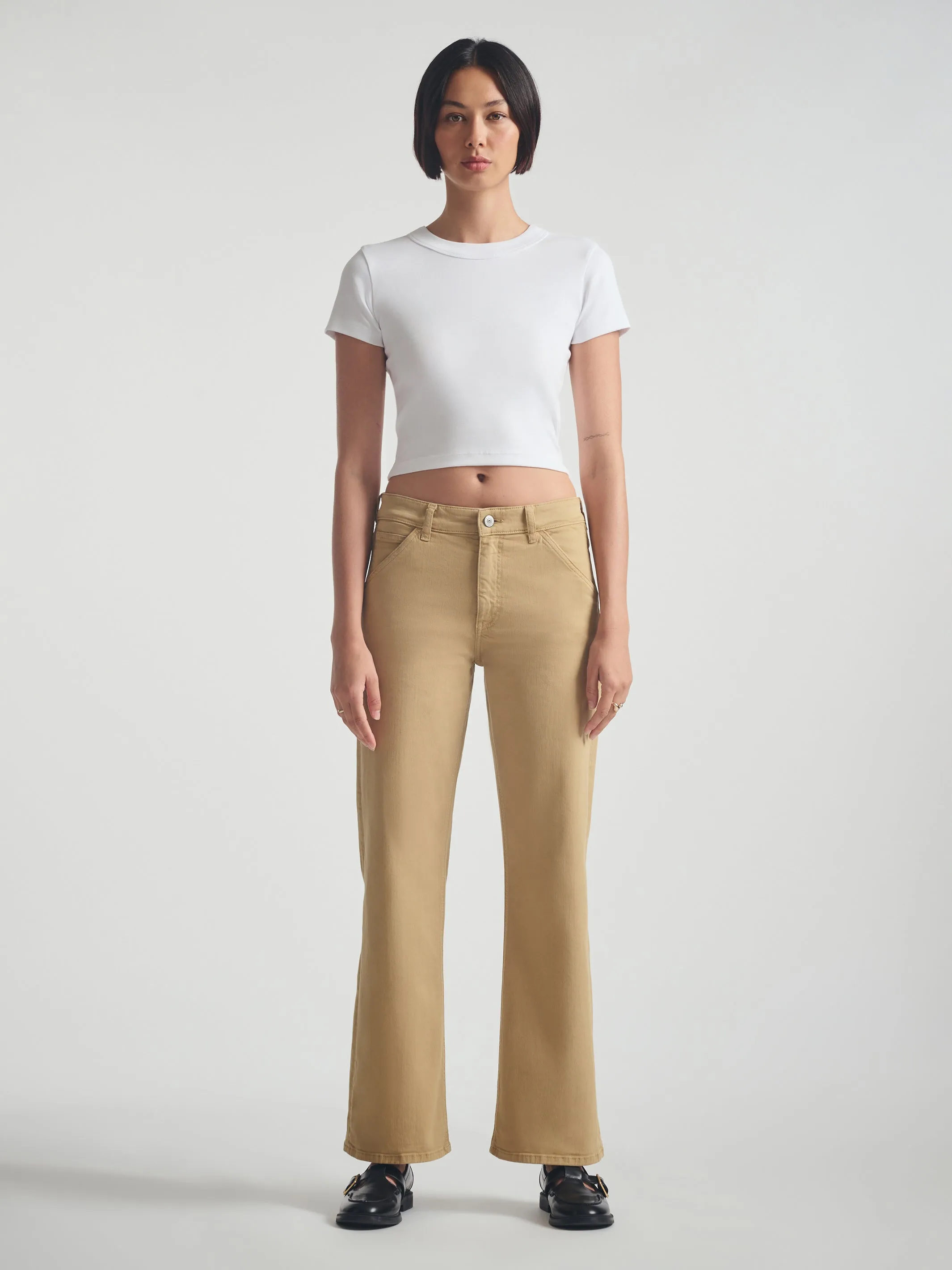 Women's Ribbed Cropped T-Shirt in White sold by Brooklyn Industries product image thumbnail 3
