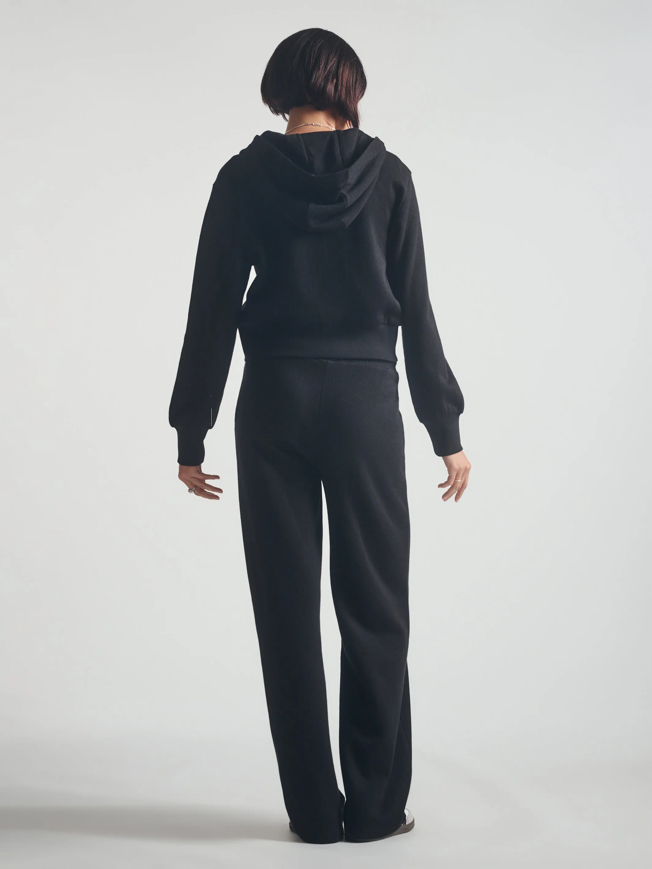 Women's Cropped Zip-Up Hoodie in Black sold by Brooklyn Industries product image thumbnail 3