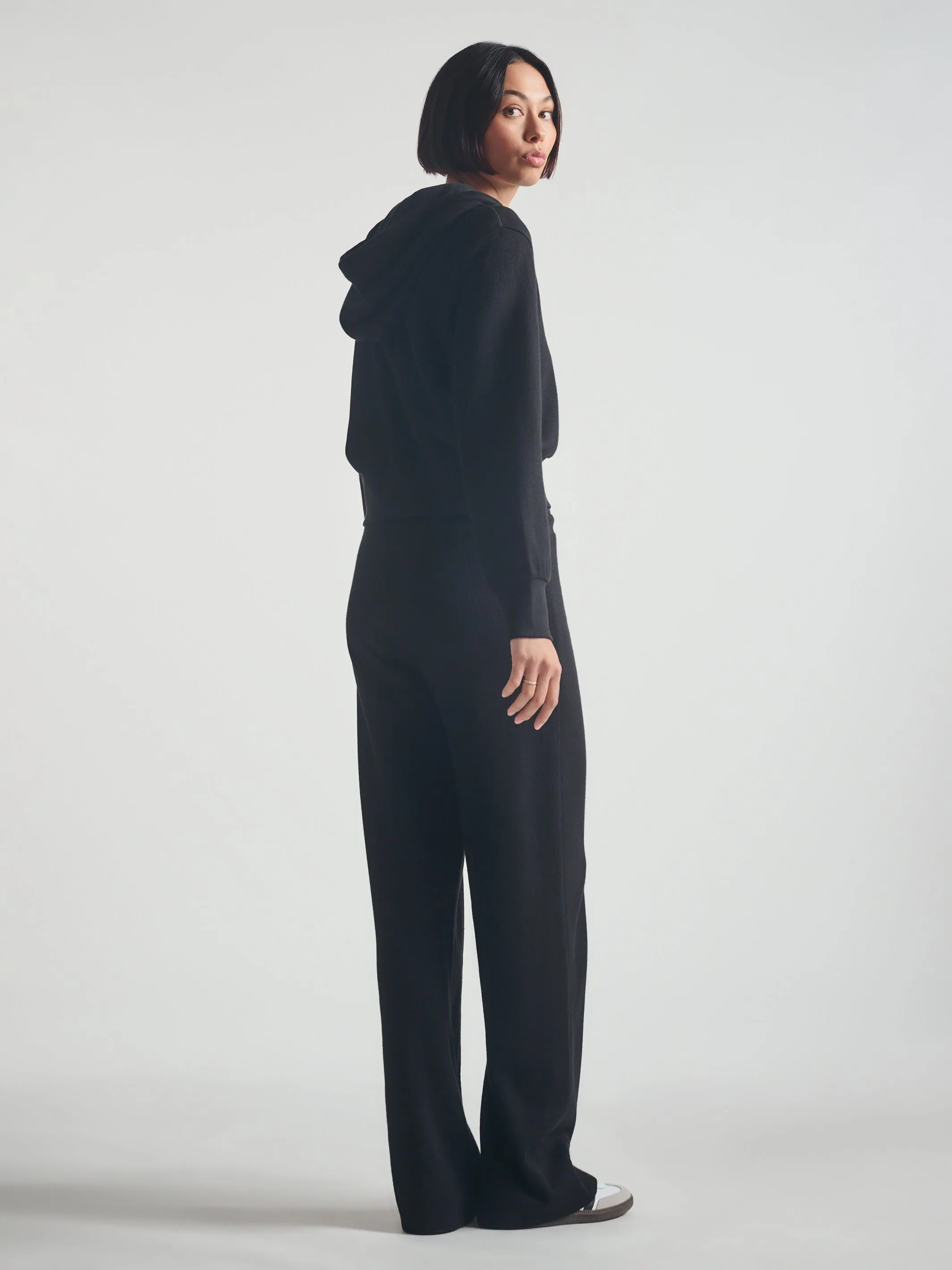 Women's Cropped Zip-Up Hoodie in Black sold by Brooklyn Industries product image thumbnail 4