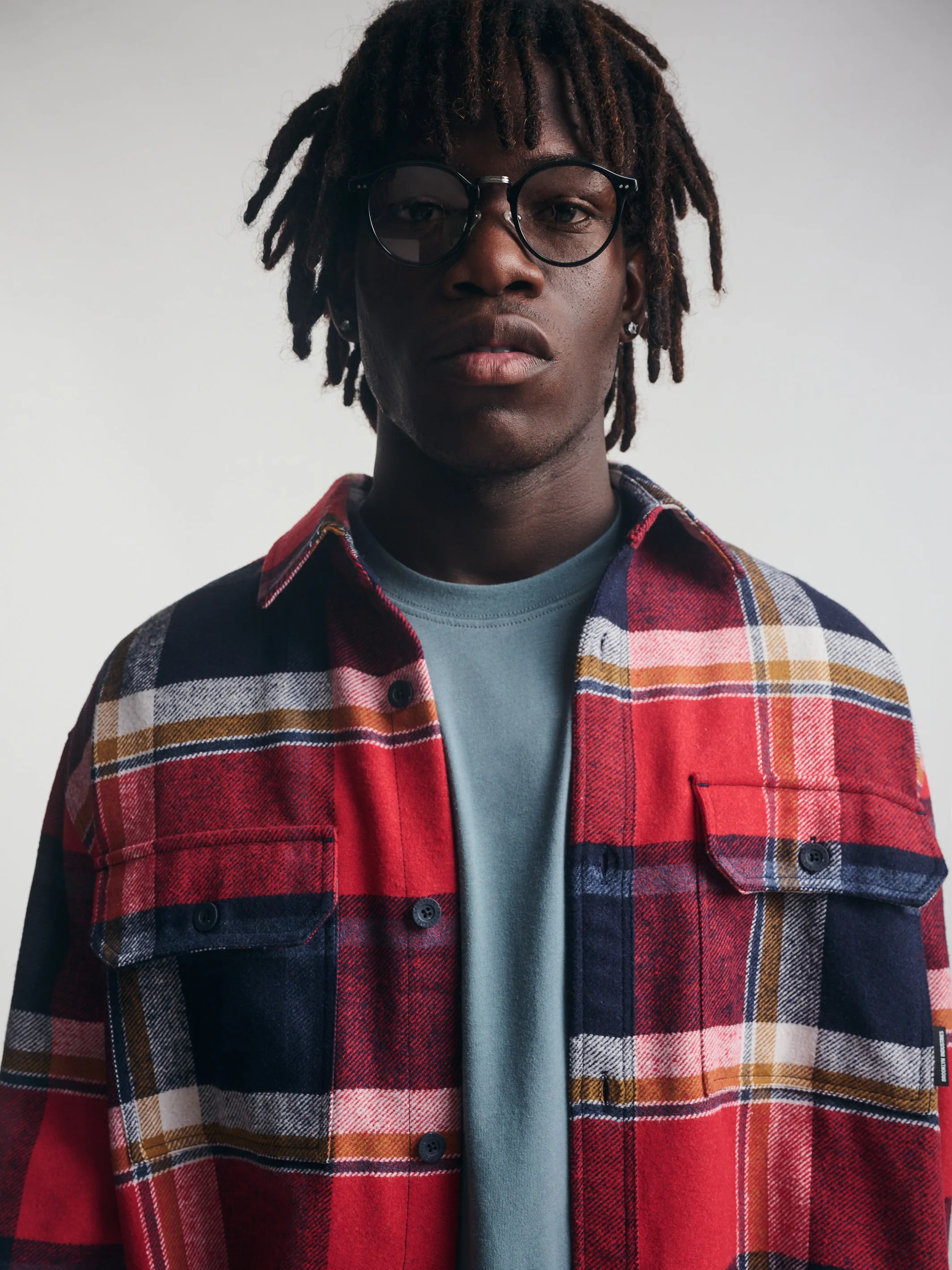 Men's Plaid Overshirt in Red Check sold by Brooklyn Industries product image thumbnail 5