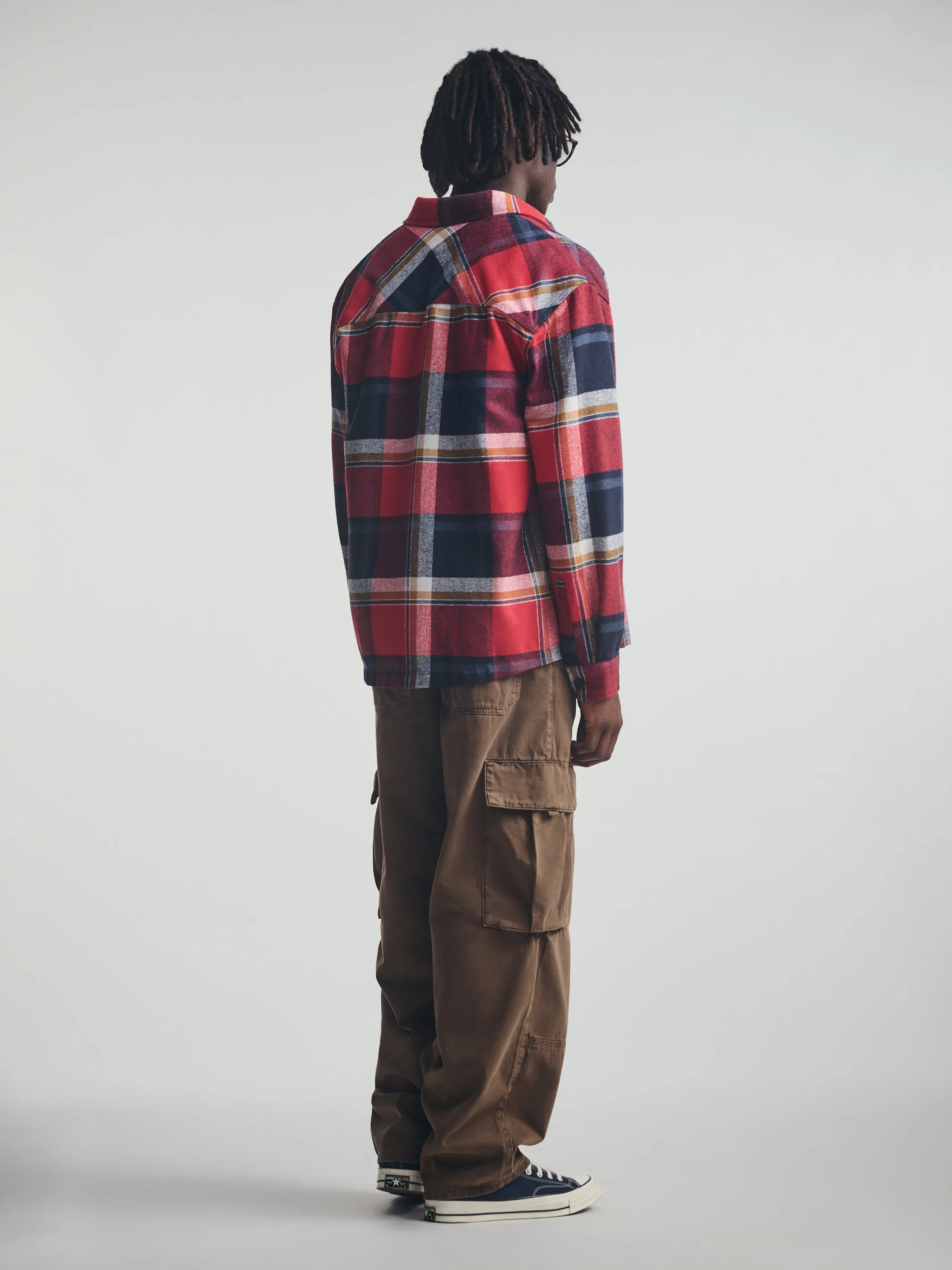 Men's Plaid Overshirt in Red Check sold by Brooklyn Industries product image thumbnail 4
