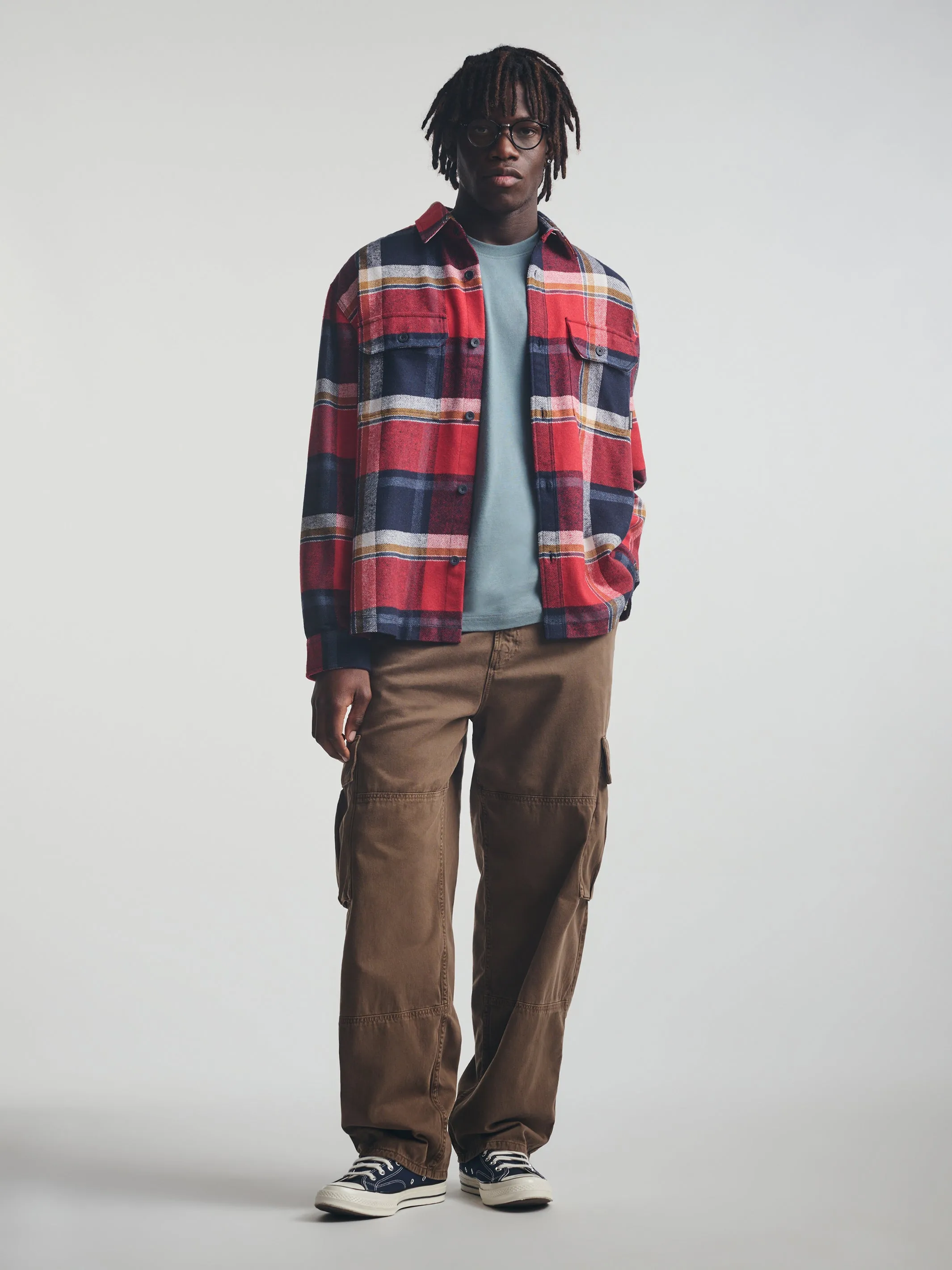 Men's Plaid Overshirt in Red Check sold by Brooklyn Industries product image thumbnail 3