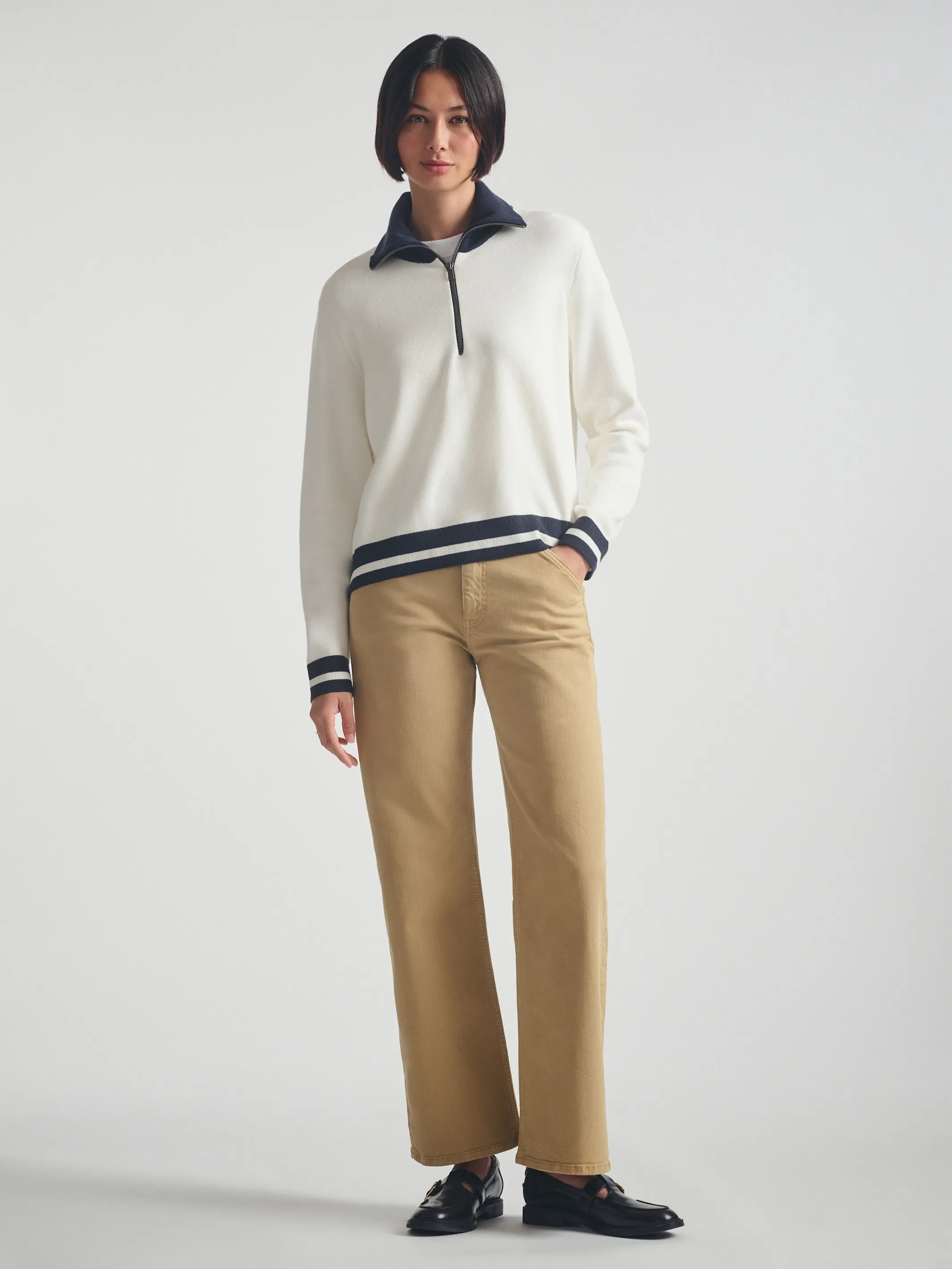 Women's Half Zip Sweater in Antique White sold by Brooklyn Industries product image thumbnail 2
