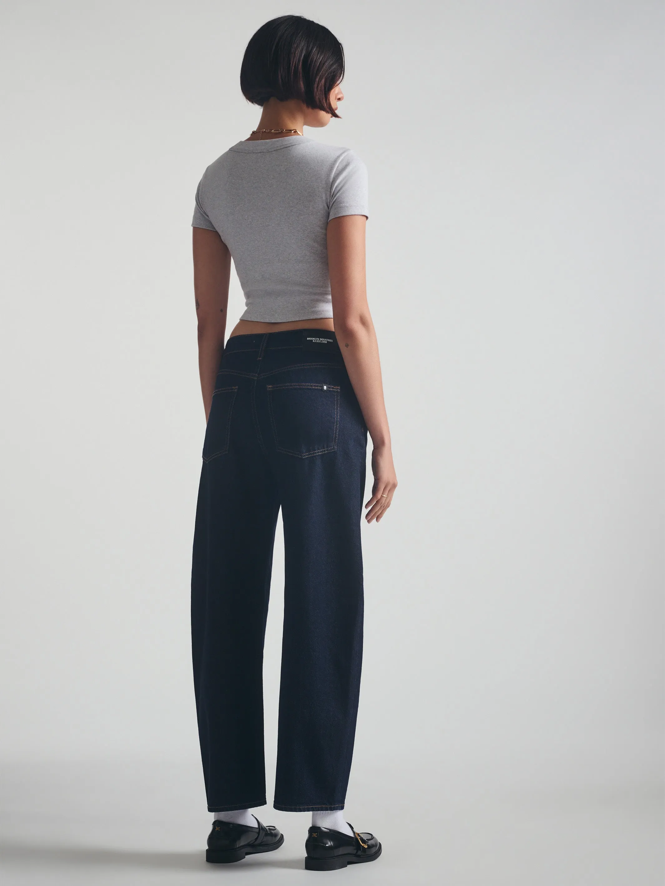 Women's Ribbed Cropped T-Shirt in Light Grey Melange sold by Brooklyn Industries product image thumbnail 2