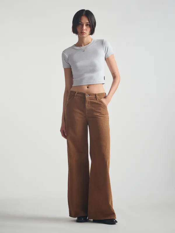 Women's Carpenter Pants in Light Brown Cord sold by Brooklyn Industries