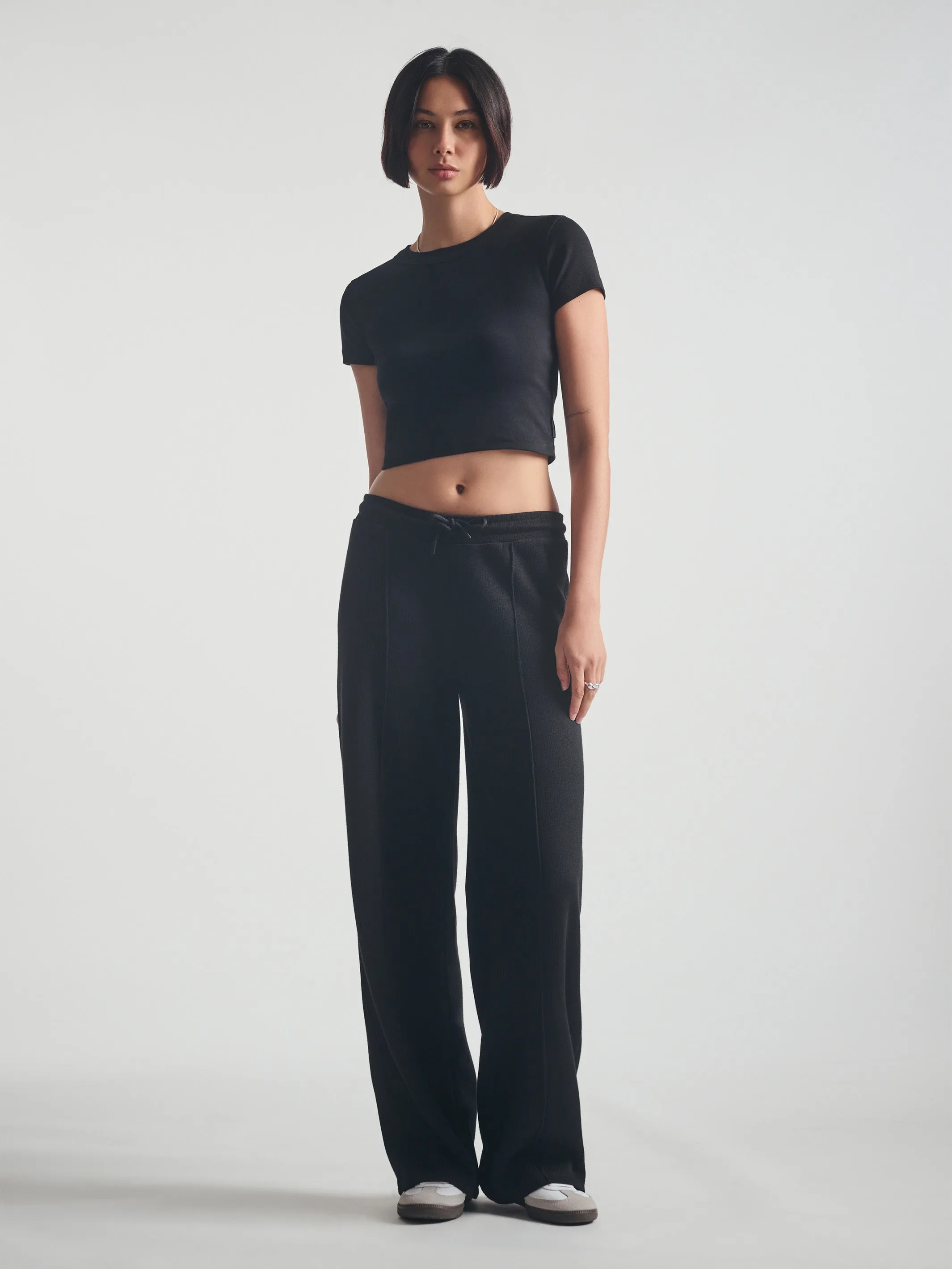 Women's Straight Leg Sweatpants in Black sold by Brooklyn Industries