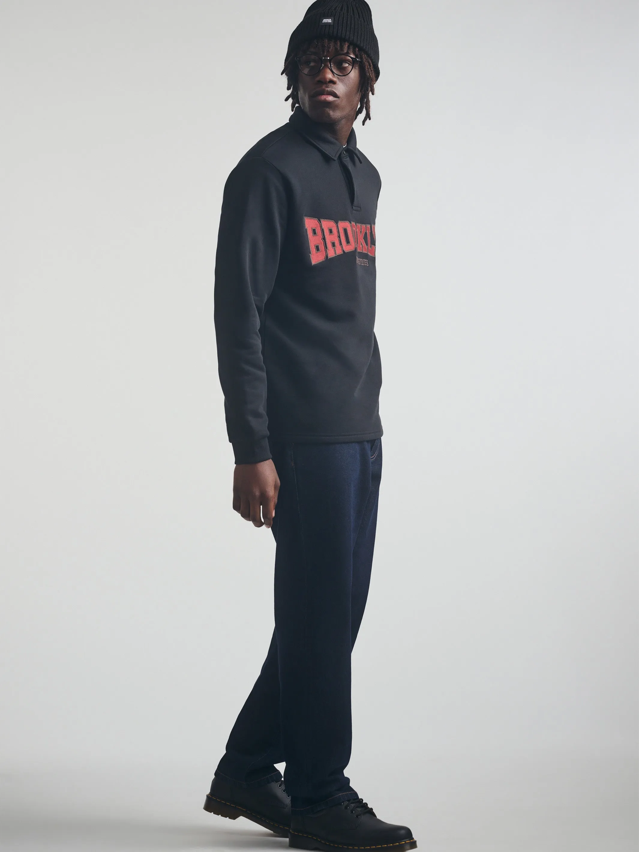 Men's Brooklyn Polo Sweatshirt in Black sold by Brooklyn Industries product image thumbnail 2