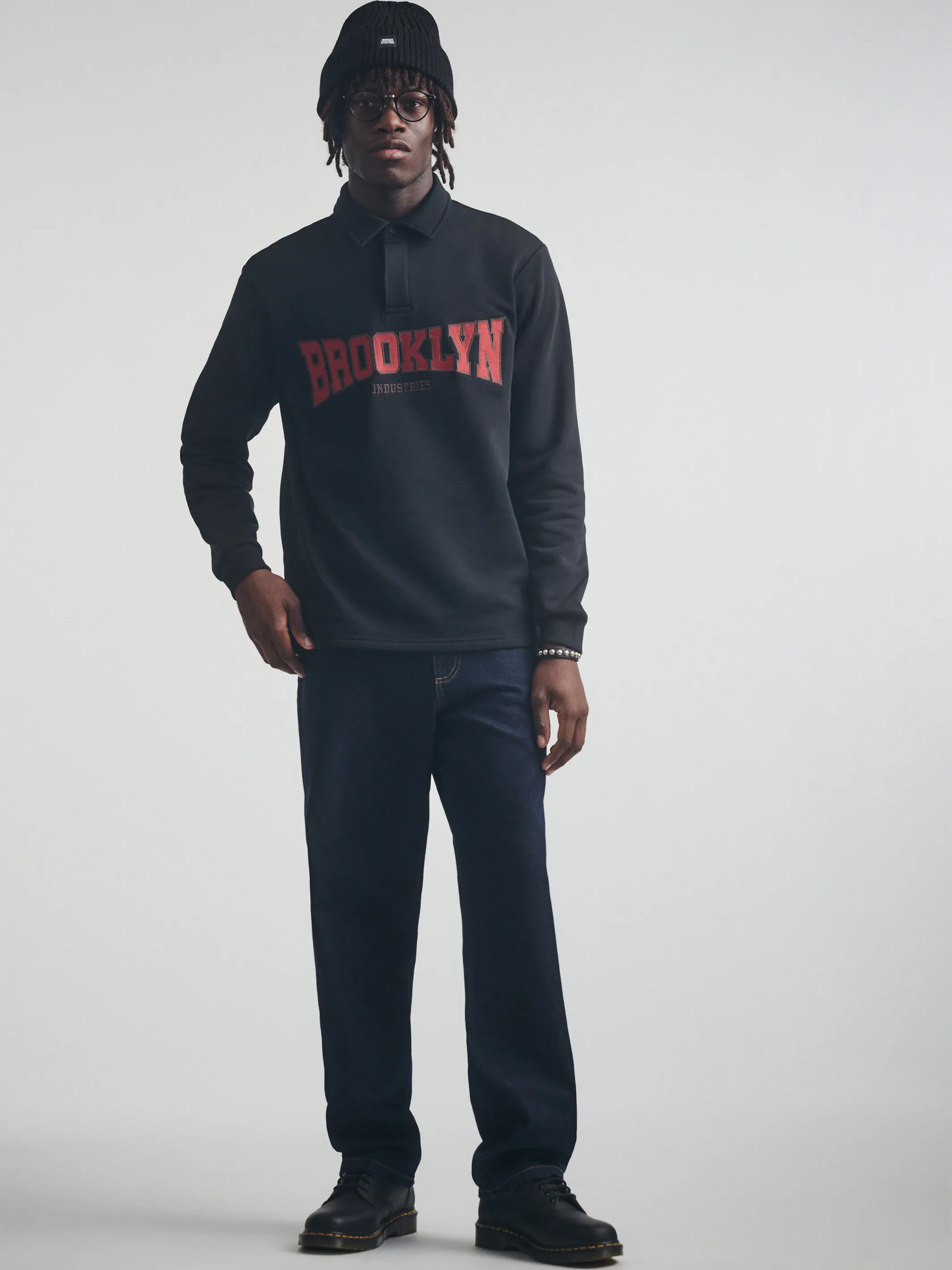 Men's Brooklyn Polo Sweatshirt in Black sold by Brooklyn Industries product image thumbnail 5