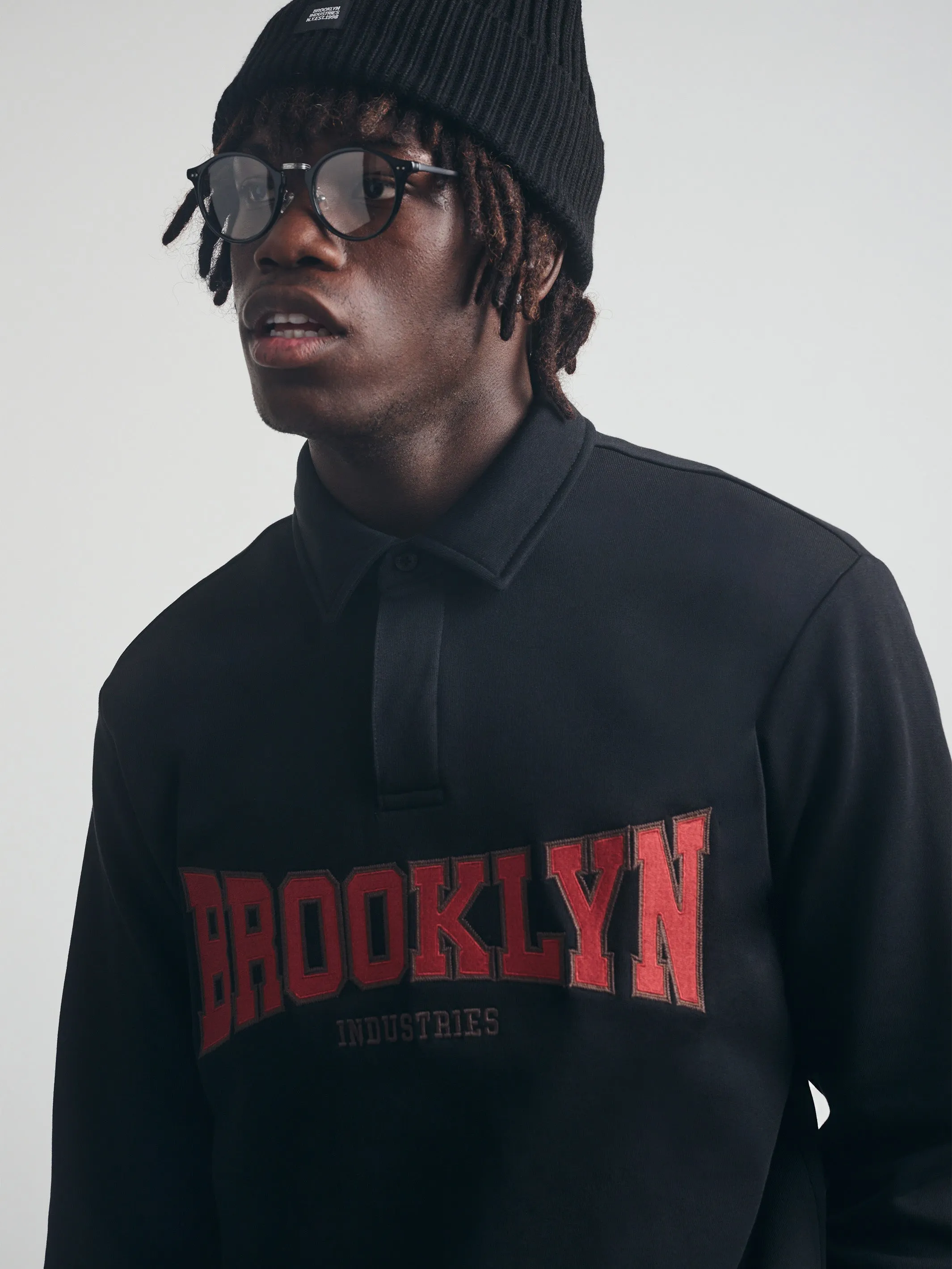 Men's Brooklyn Polo Sweatshirt in Black sold by Brooklyn Industries product image thumbnail 4