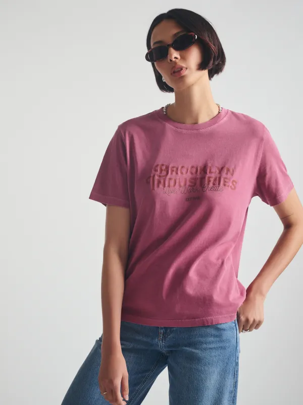 Women's Brooklyn Live Work Create T-Shirt in Biking Red sold by Brooklyn Industries