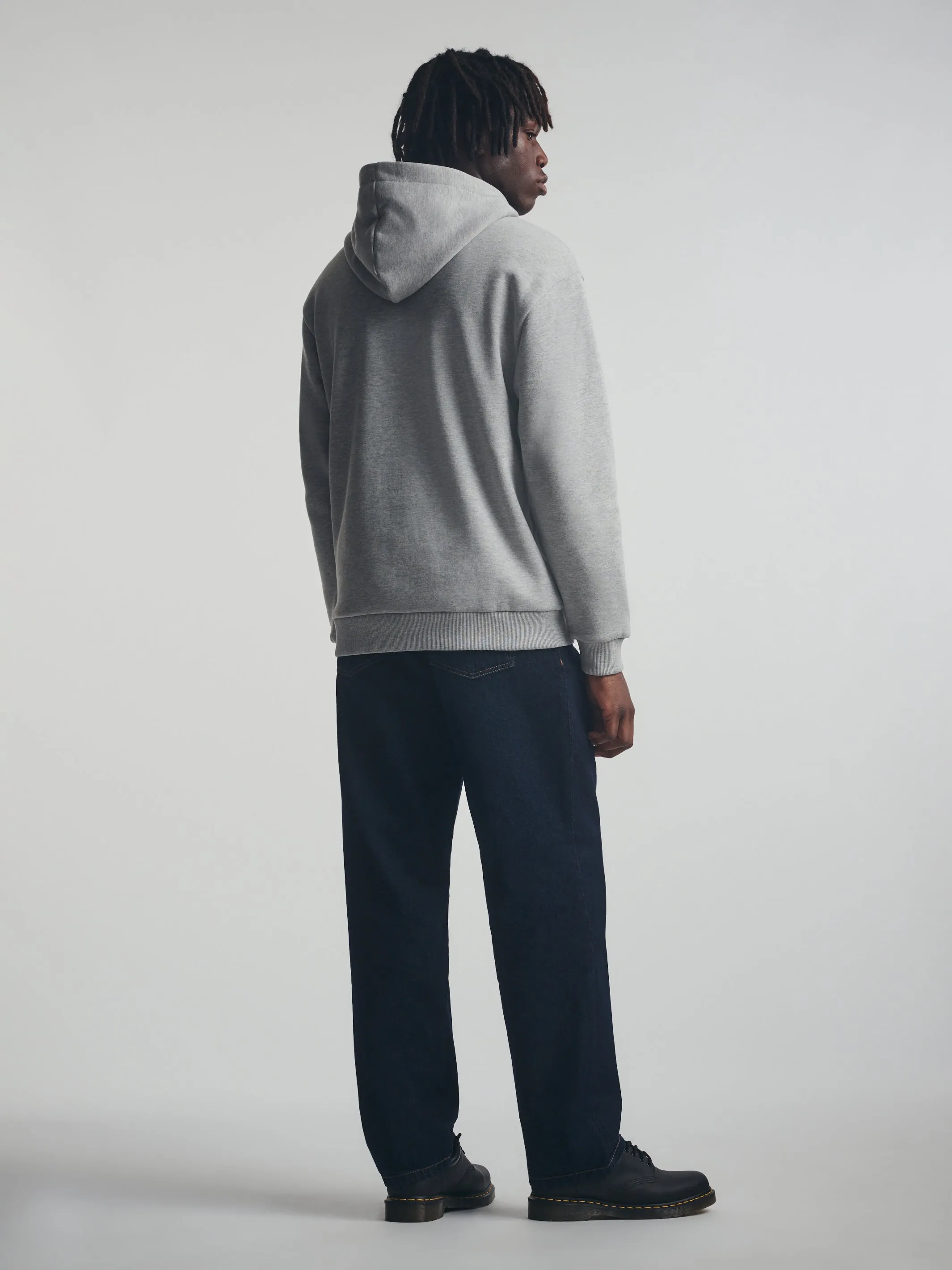 Men's Brooklyn Zip-Up Hoodie in Mid Grey Melange sold by Brooklyn Industries product image thumbnail 4