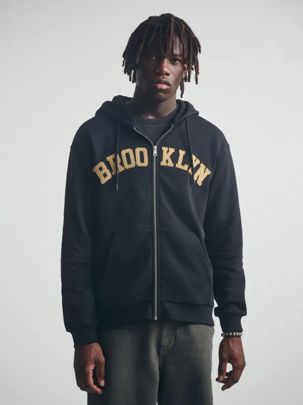 Men's Brooklyn Zip-Up Hoodie in Black sold by Brooklyn Industries