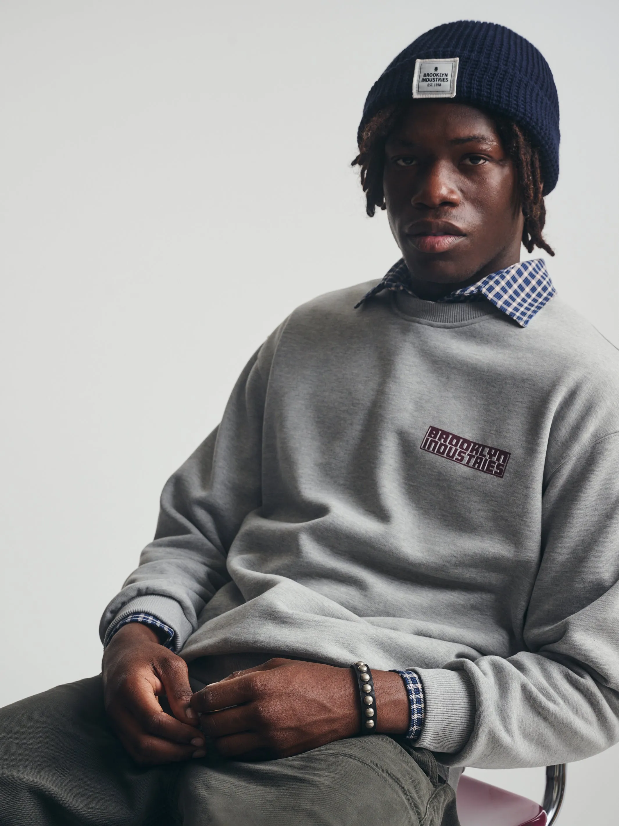 BKI Live Work Create Beanie in Navy sold by Brooklyn Industries product image thumbnail 3