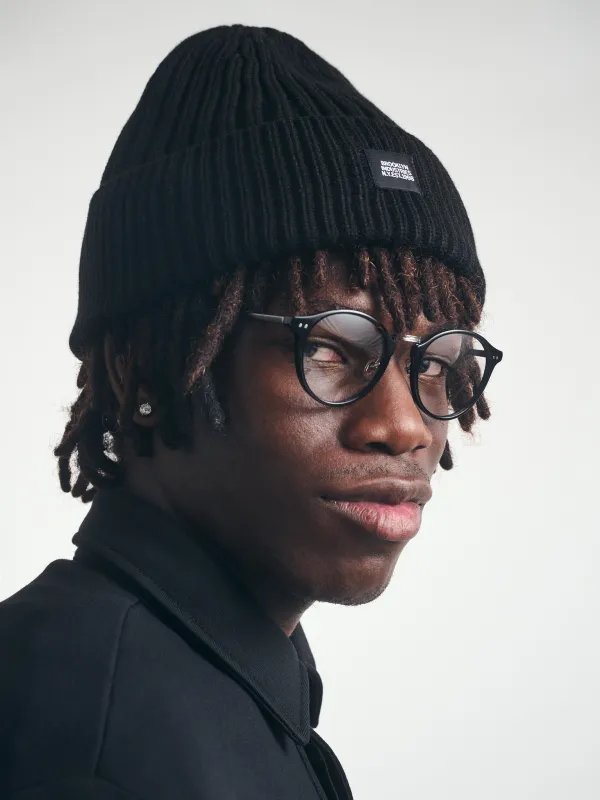 BKI Beanie in Black sold by Brooklyn Industries