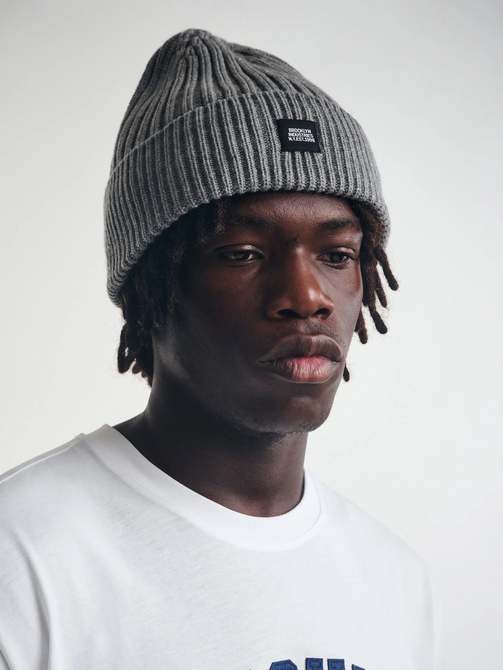 BKI Beanie in Light Grey Melange sold by Brooklyn Industries product image thumbnail 3