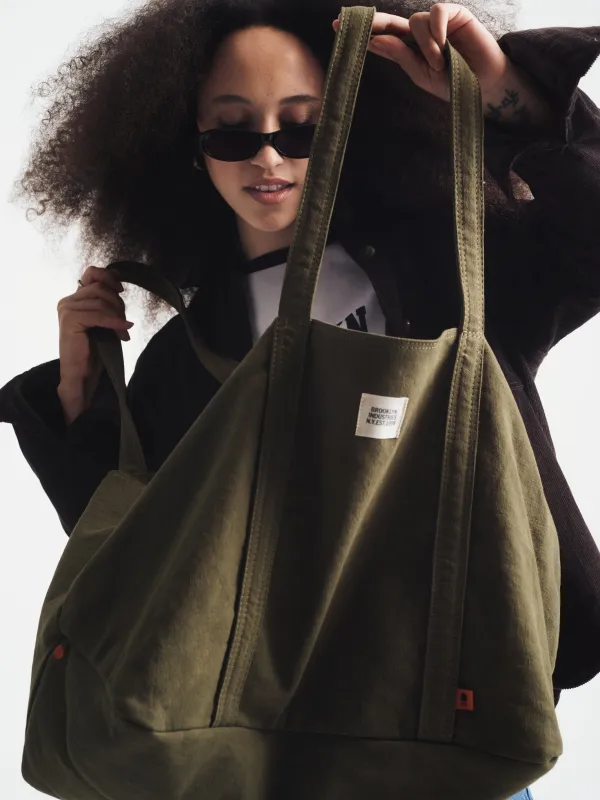 Brooklyn Shopper Tote Bag in Khaki sold by Brooklyn Industries