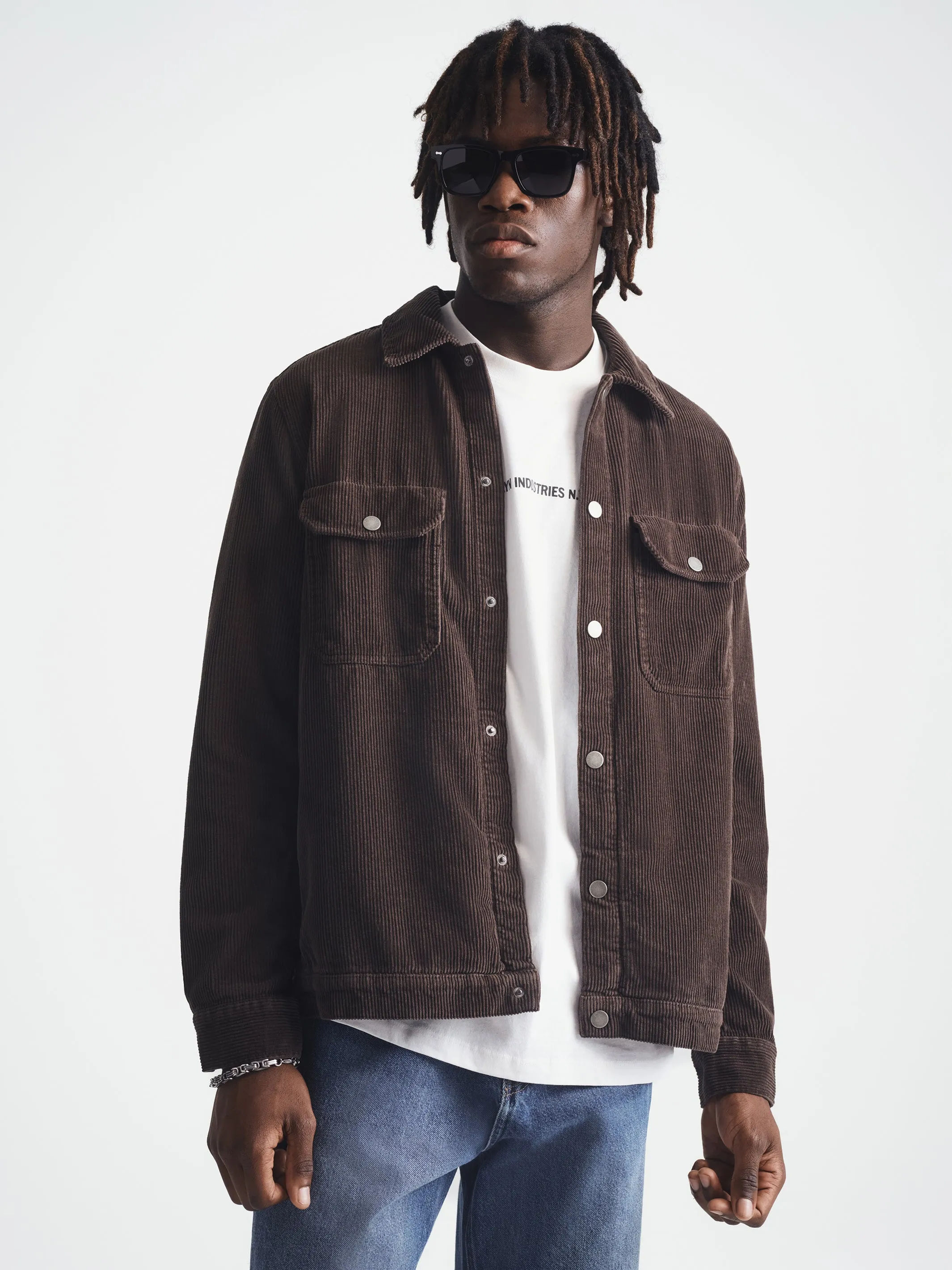 Men's Corduroy Overshirt in After Dark sold by Brooklyn Industries