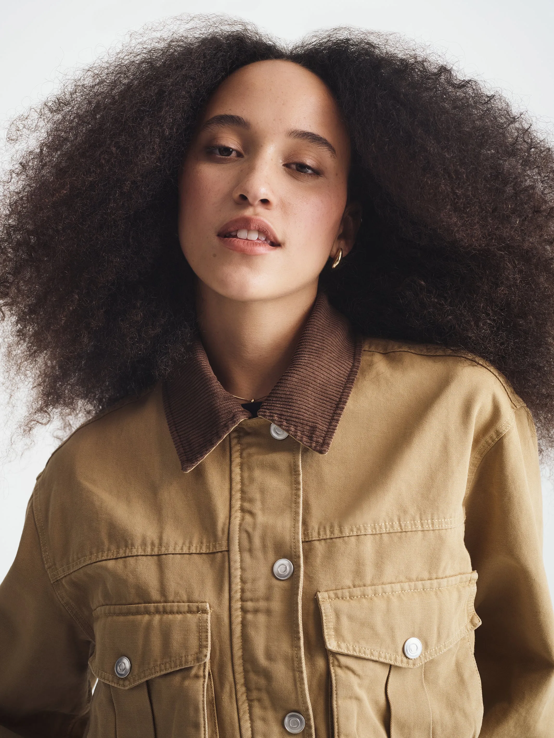 Women's Cropped Utility Jacket in Starfish sold by Brooklyn Industries product image thumbnail 3