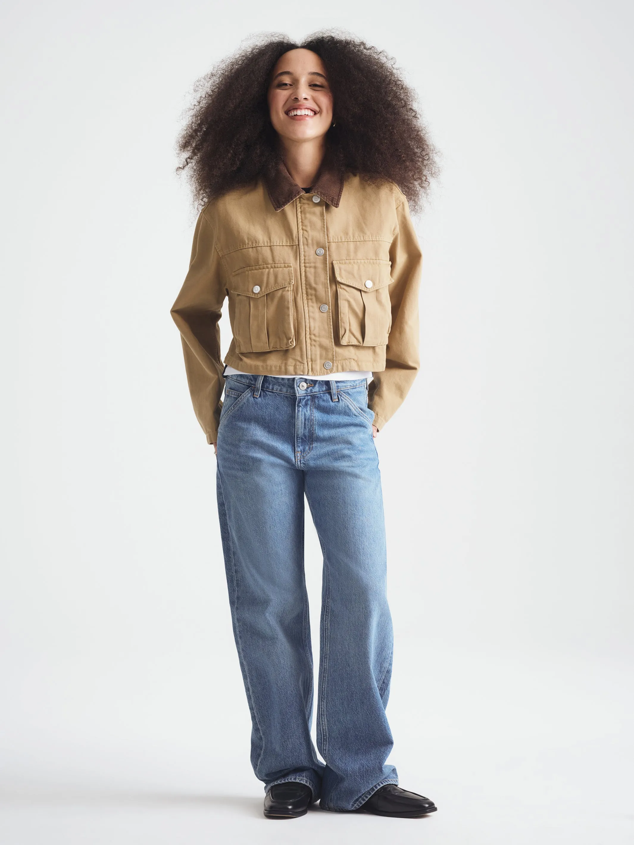 Women's Cropped Utility Jacket in Starfish sold by Brooklyn Industries product image thumbnail 2