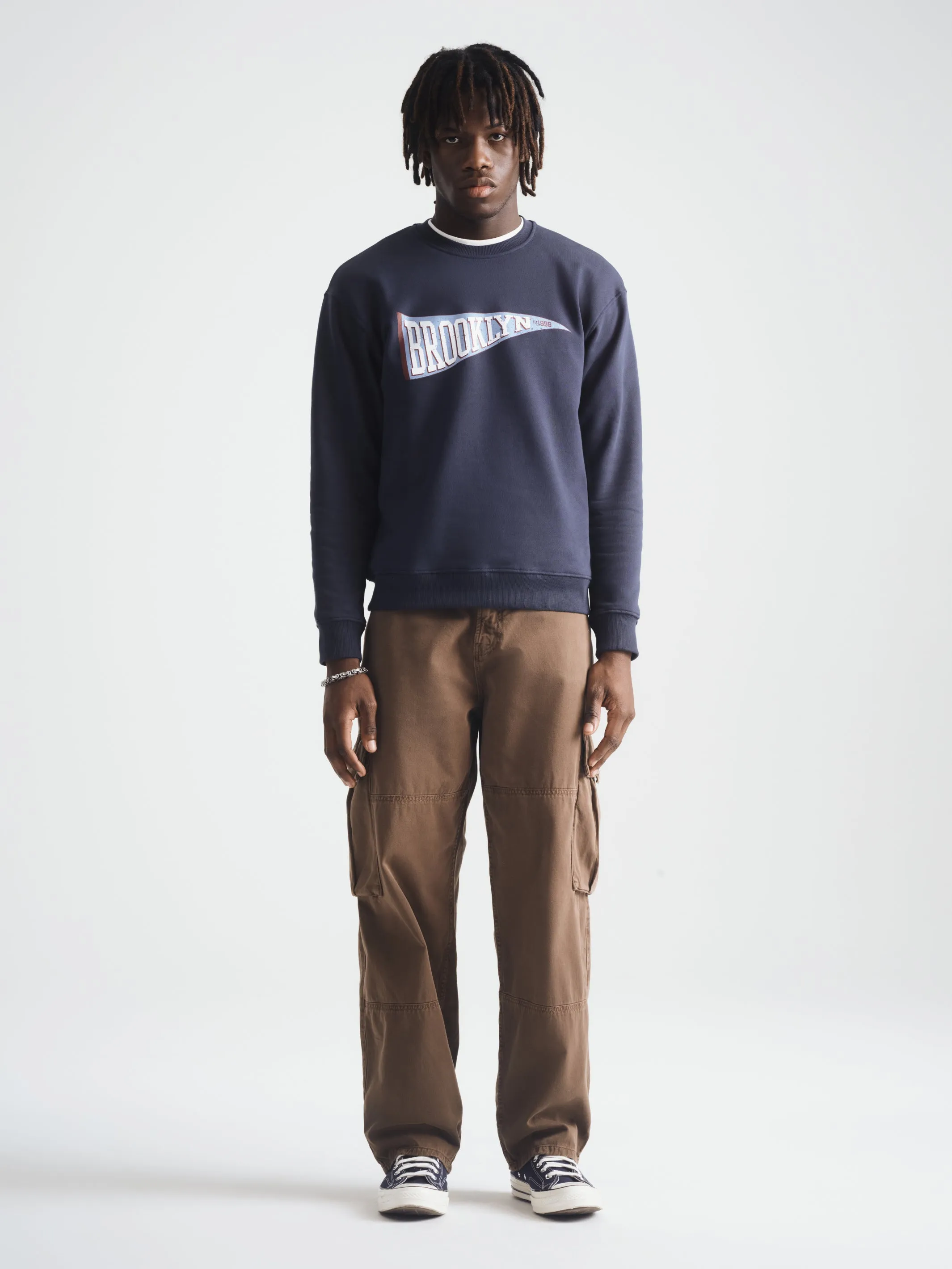 Men's Brooklyn Varsity Sweatshirt in Blueberry sold by Brooklyn Industries product image thumbnail 3