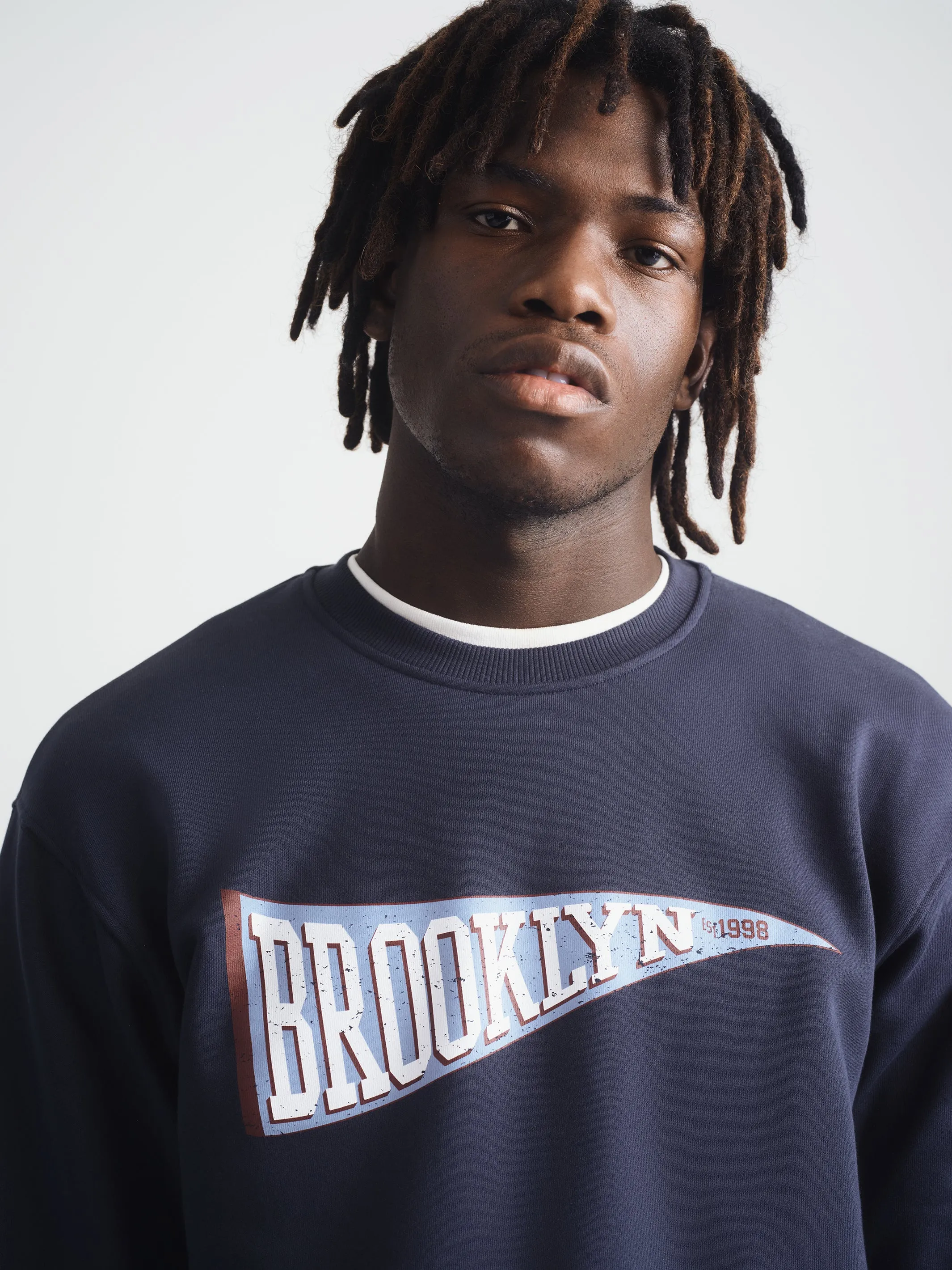 Men's Brooklyn Varsity Sweatshirt in Blueberry sold by Brooklyn Industries product image thumbnail 2