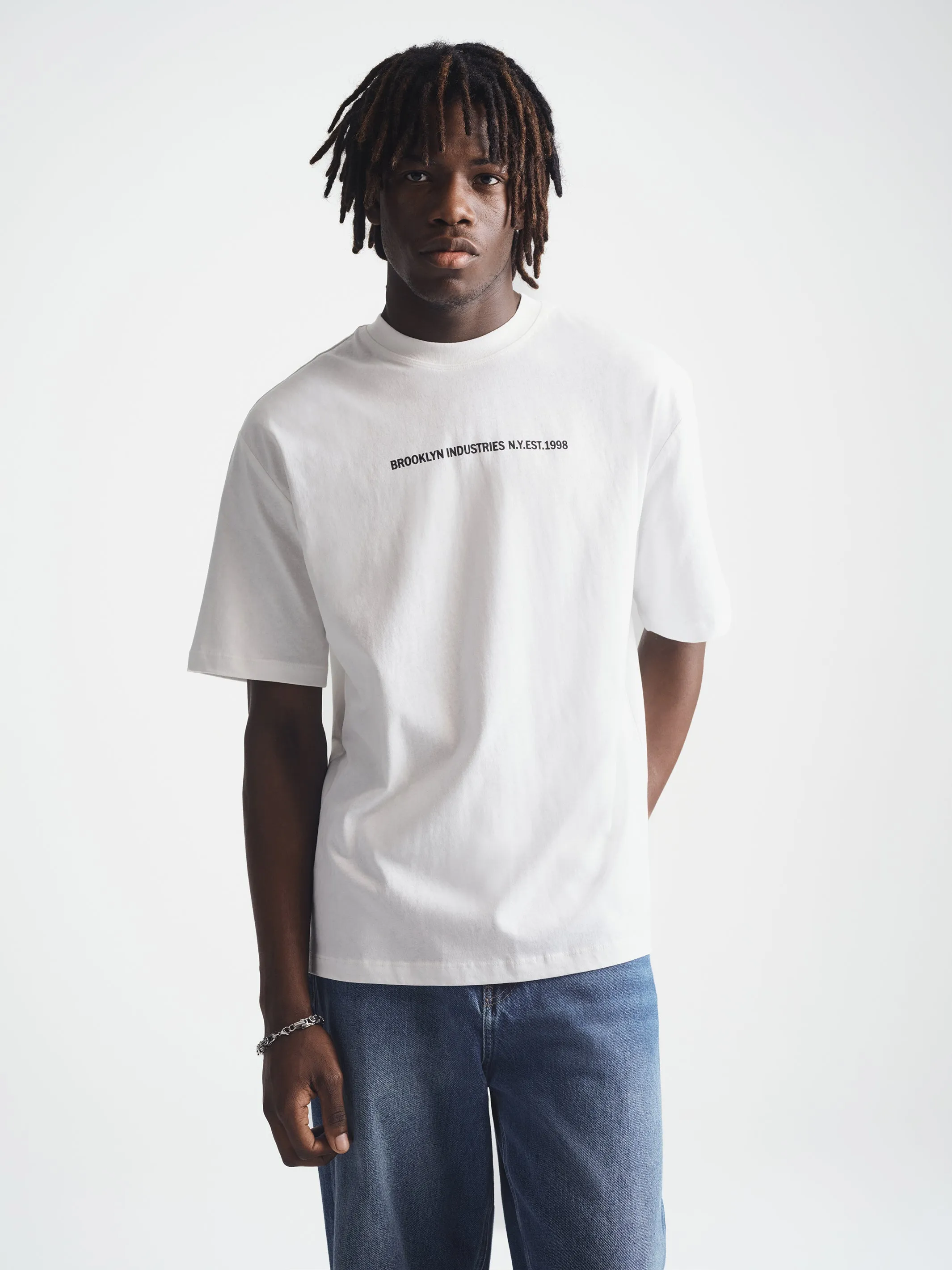 Men's Brooklyn Bridge T-Shirt in Antique White sold by Brooklyn Industries