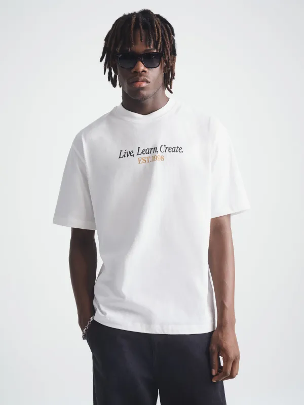 Men's Brooklyn Live Learn Create T-Shirt in Antique White sold by Brooklyn Industries