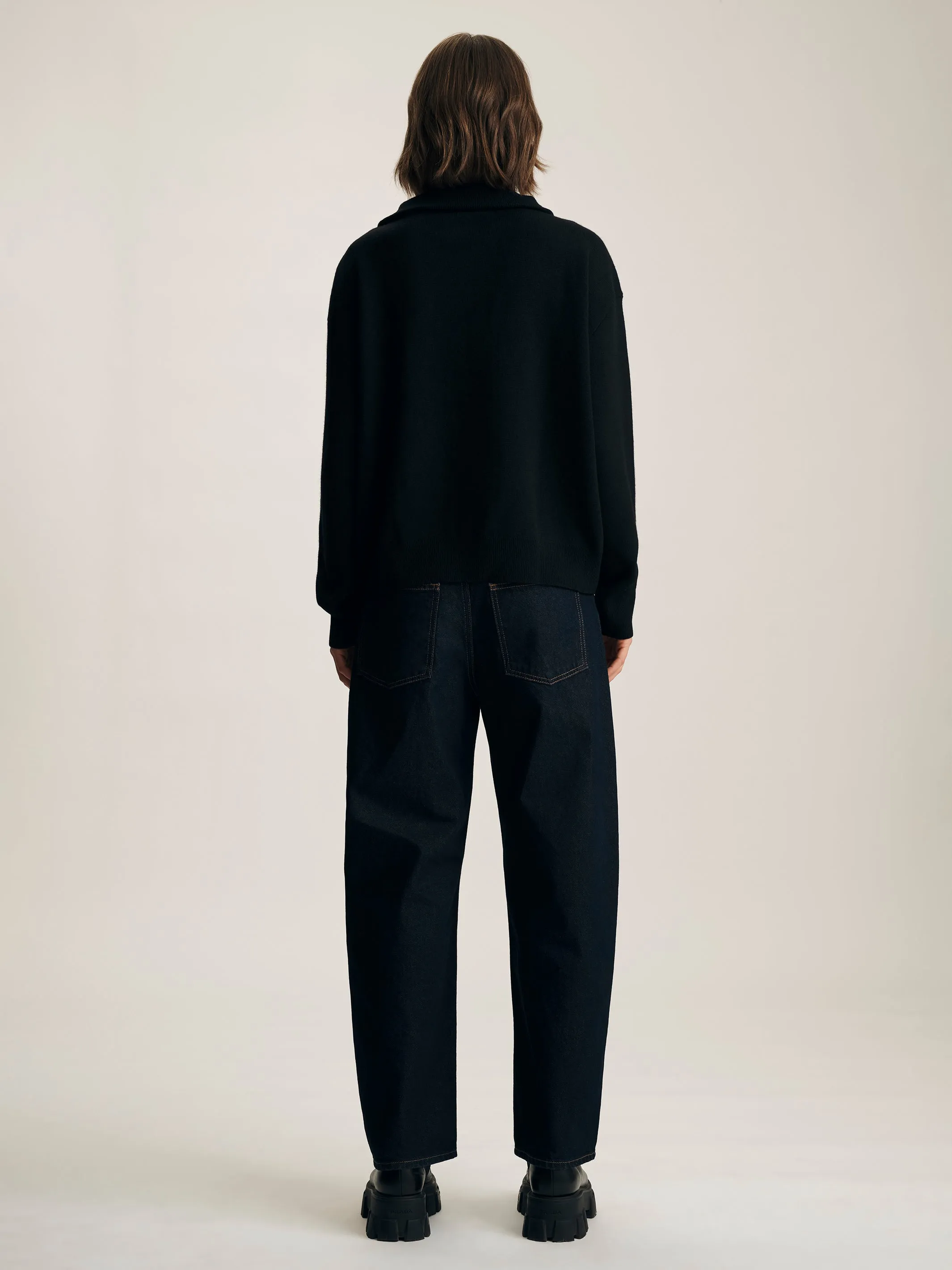 Women's Half Zip Waffle Sweater in Black sold by Brooklyn Industries product image thumbnail 5