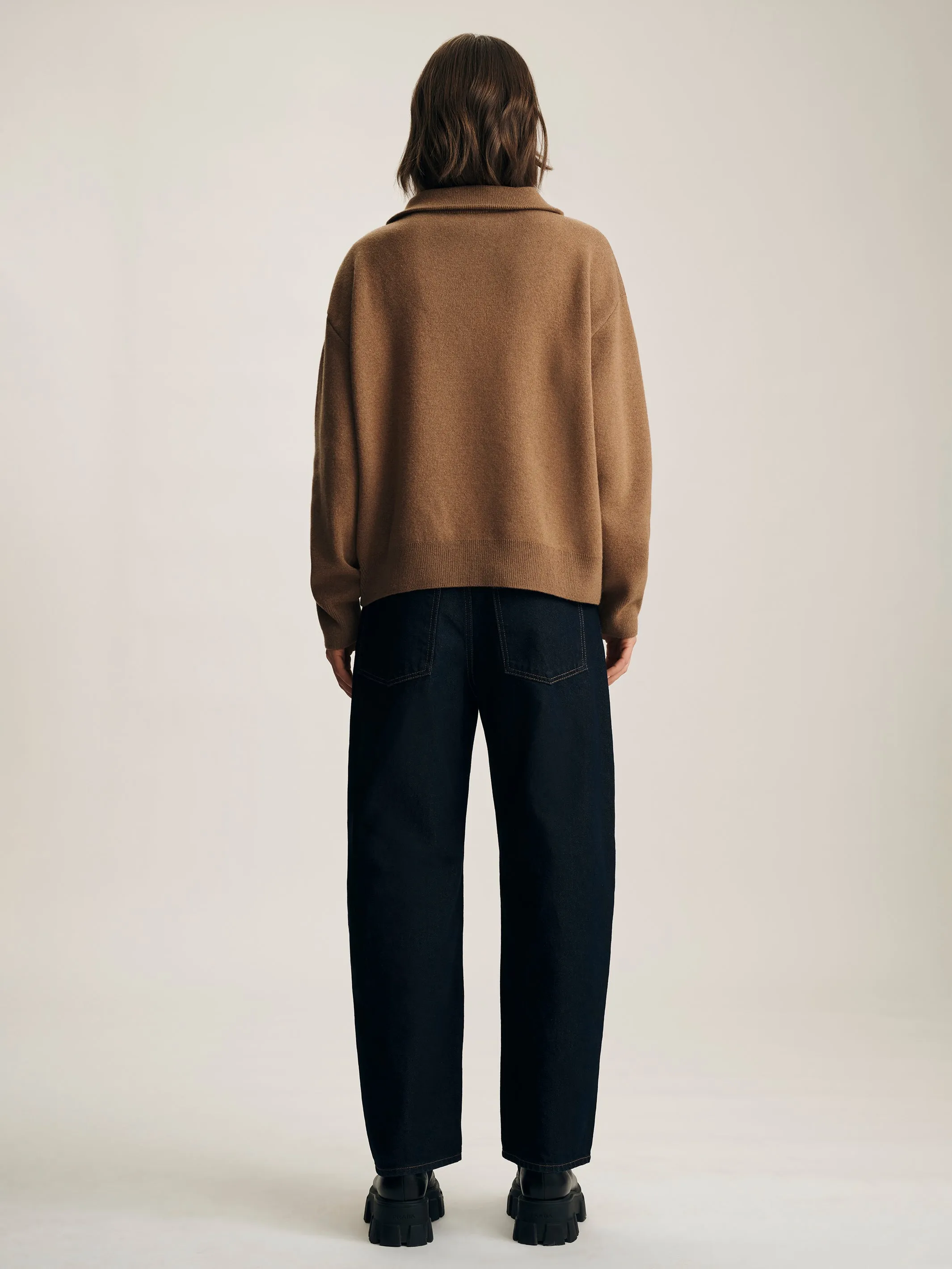 Women's Half Zip Waffle Sweater in Kelp sold by Brooklyn Industries product image thumbnail 5