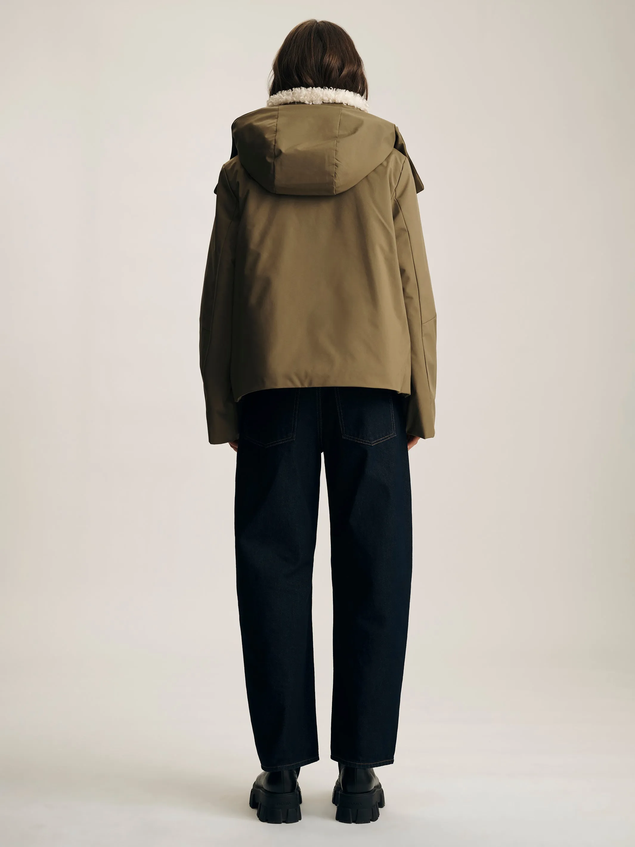 Women's Hooded Puffer Jacket in Dusky Green sold by Brooklyn Industries product image thumbnail 4