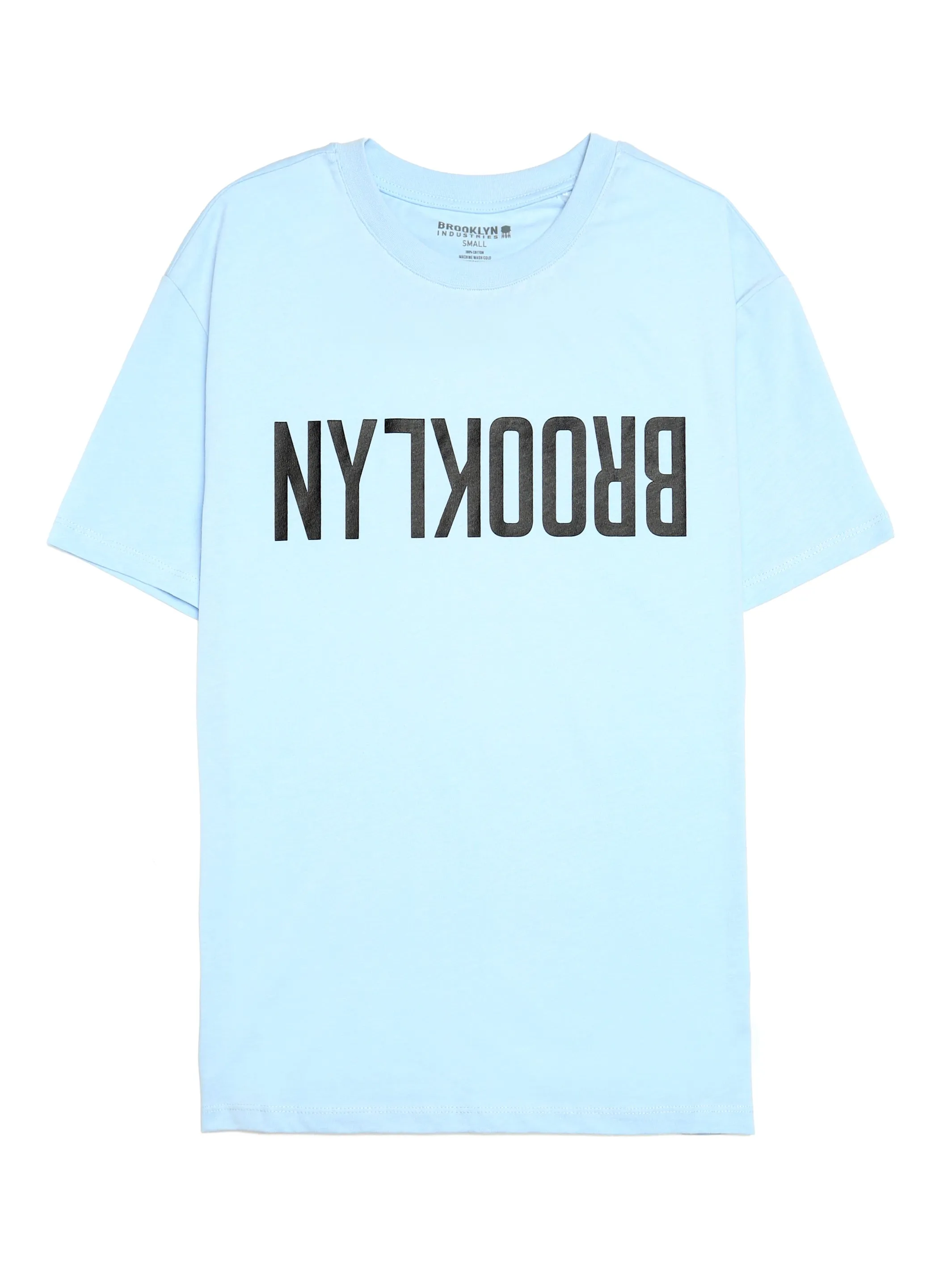 Women's Reversed Brooklyn Print T-shirt in Cerulean sold by Brooklyn Industries