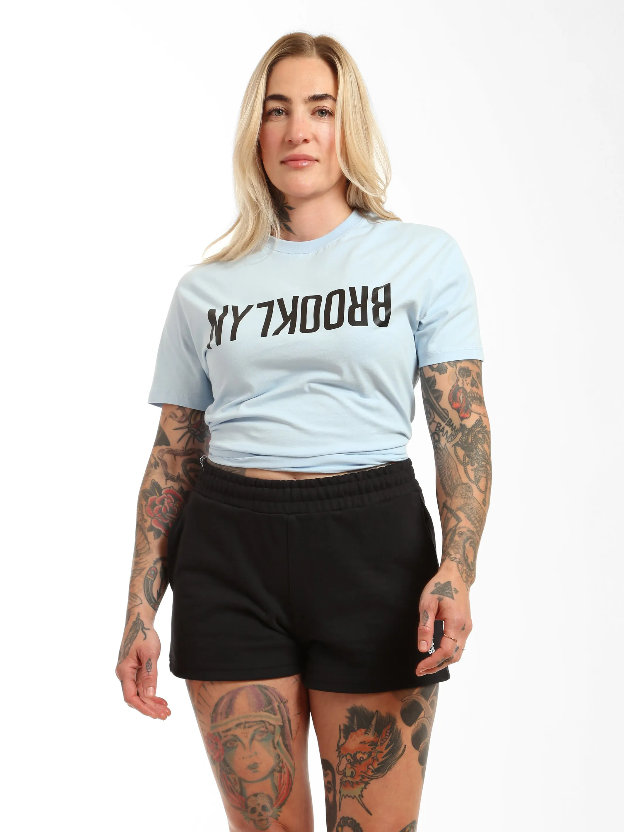 Women's Reversed Brooklyn Print T-shirt in Cerulean sold by Brooklyn Industries product image thumbnail 3
