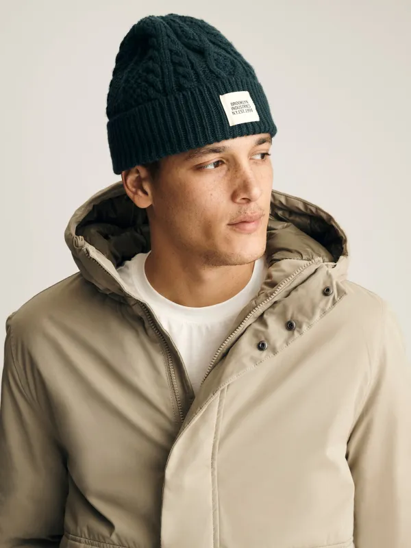 BKI Cable-Knit Beanie in Ponderosa Pine sold by Brooklyn Industries